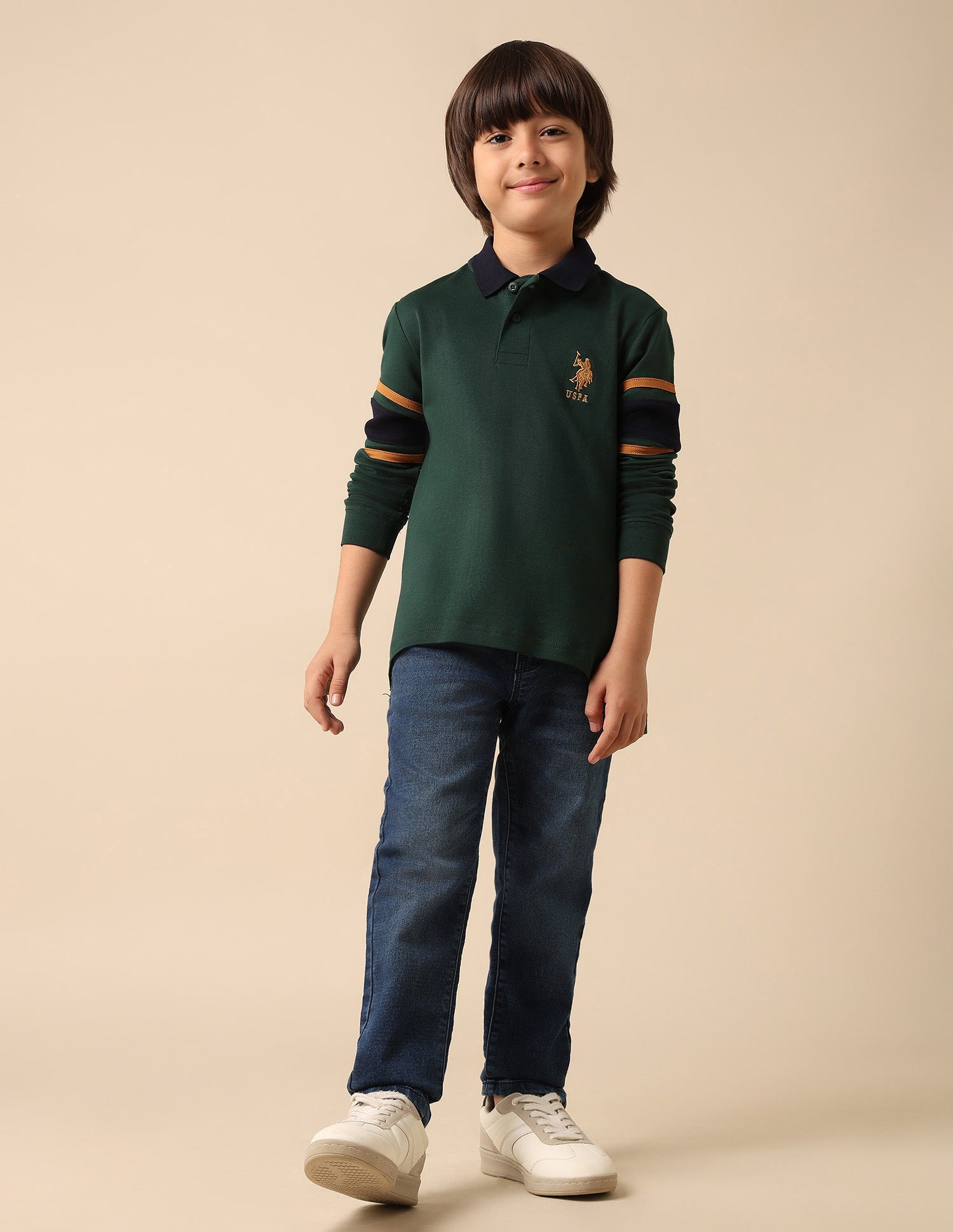 Boys Brand Embroidered Regular Fit Polo Shirt Dark Green - U.S. POLO ASSN. | Large