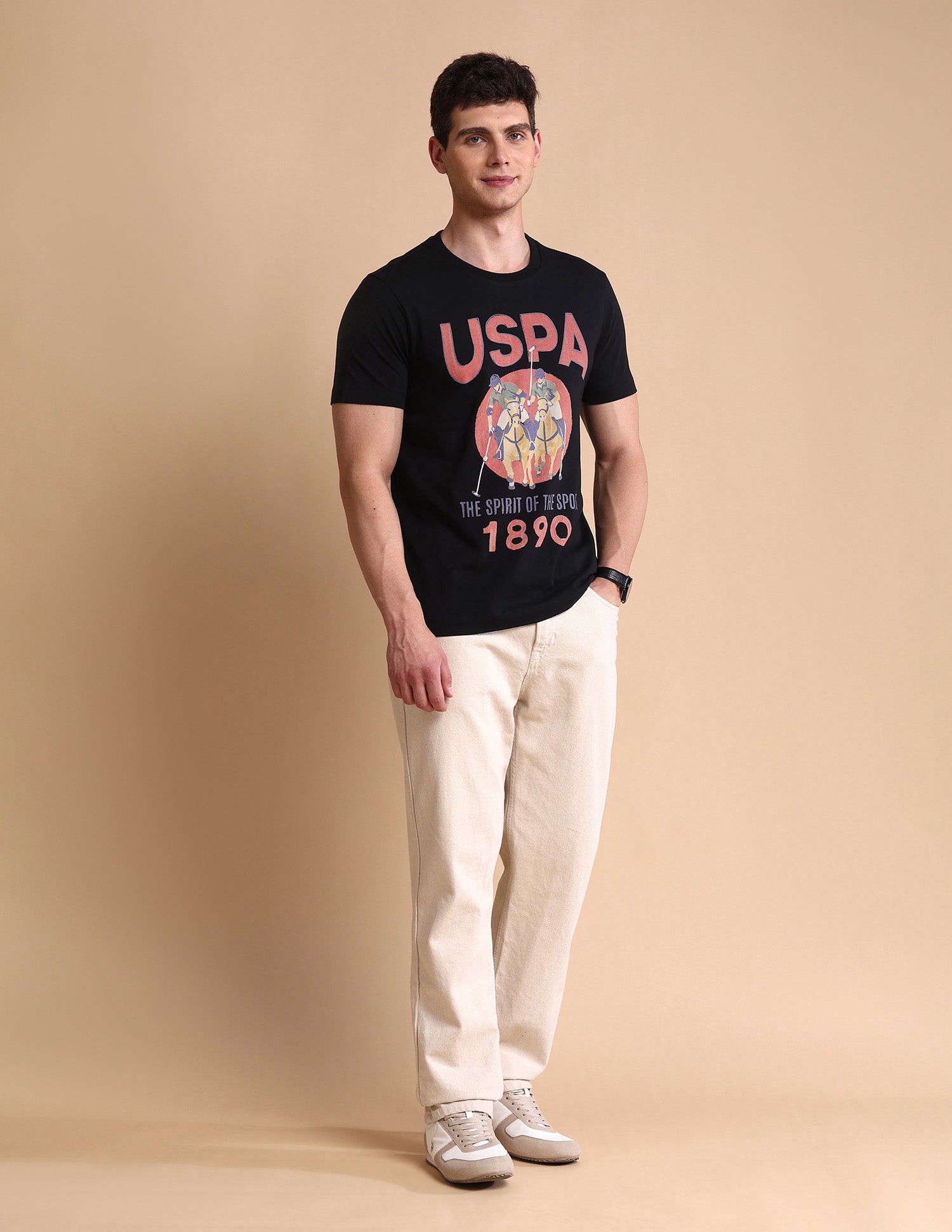 Graphic Printed Muscle Fit T-Shirt Black - U.S. POLO ASSN. | Large