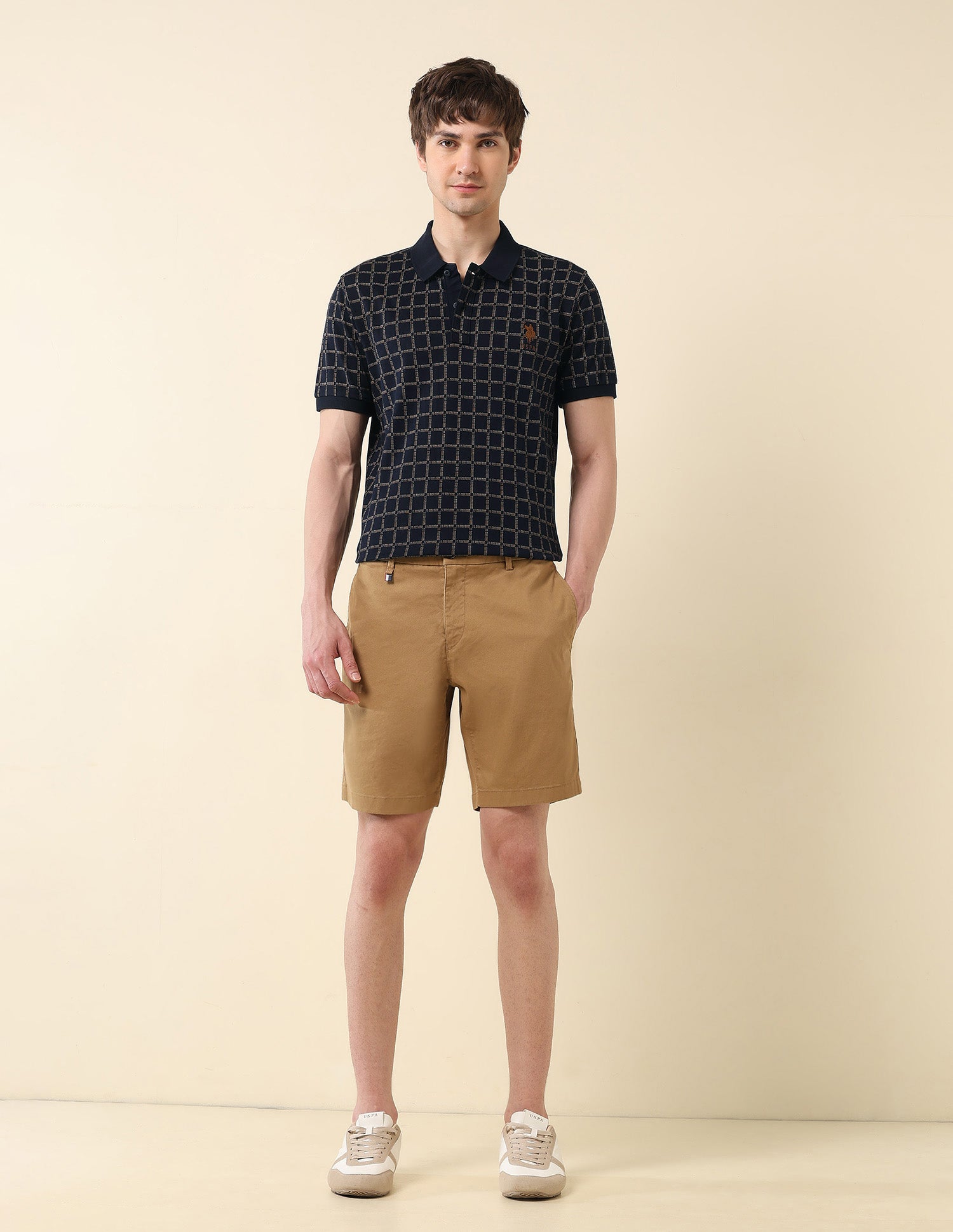 Brand Printed Gold Cup Polo Shirt Navy - U.S. Polo Assn. India | Large