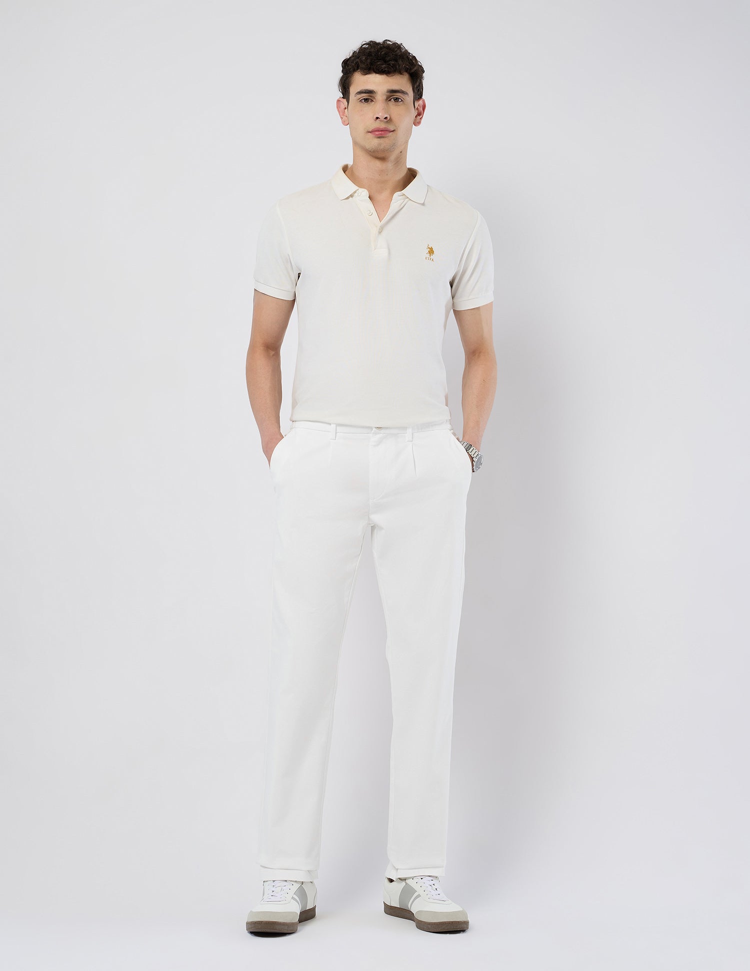 Mid Rise Riley Straight Fit Trousers White - U.S. POLO ASSN. | Large