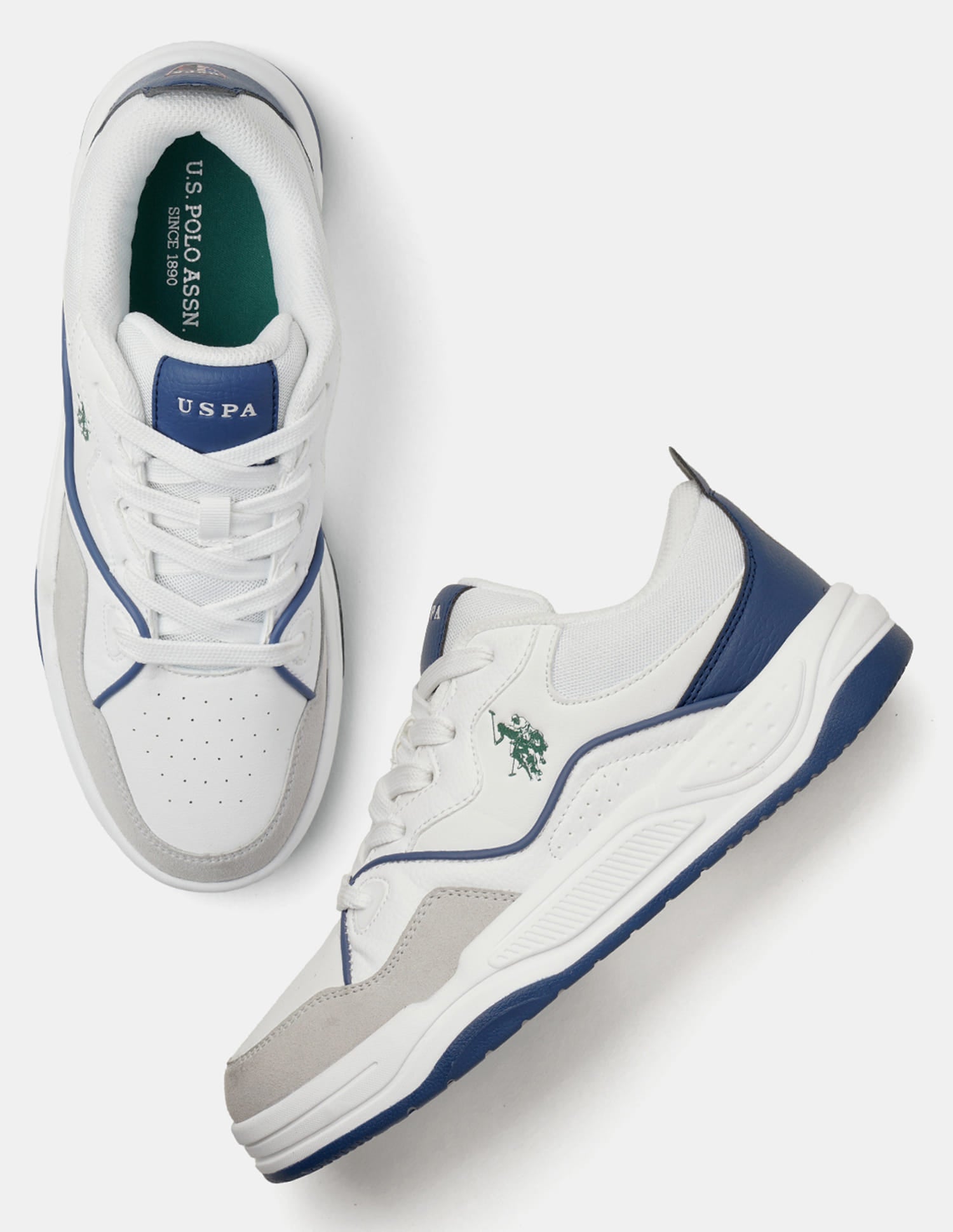 Men Odore Colour Blocked Sneakers White - U.S. Polo Assn. India | Large