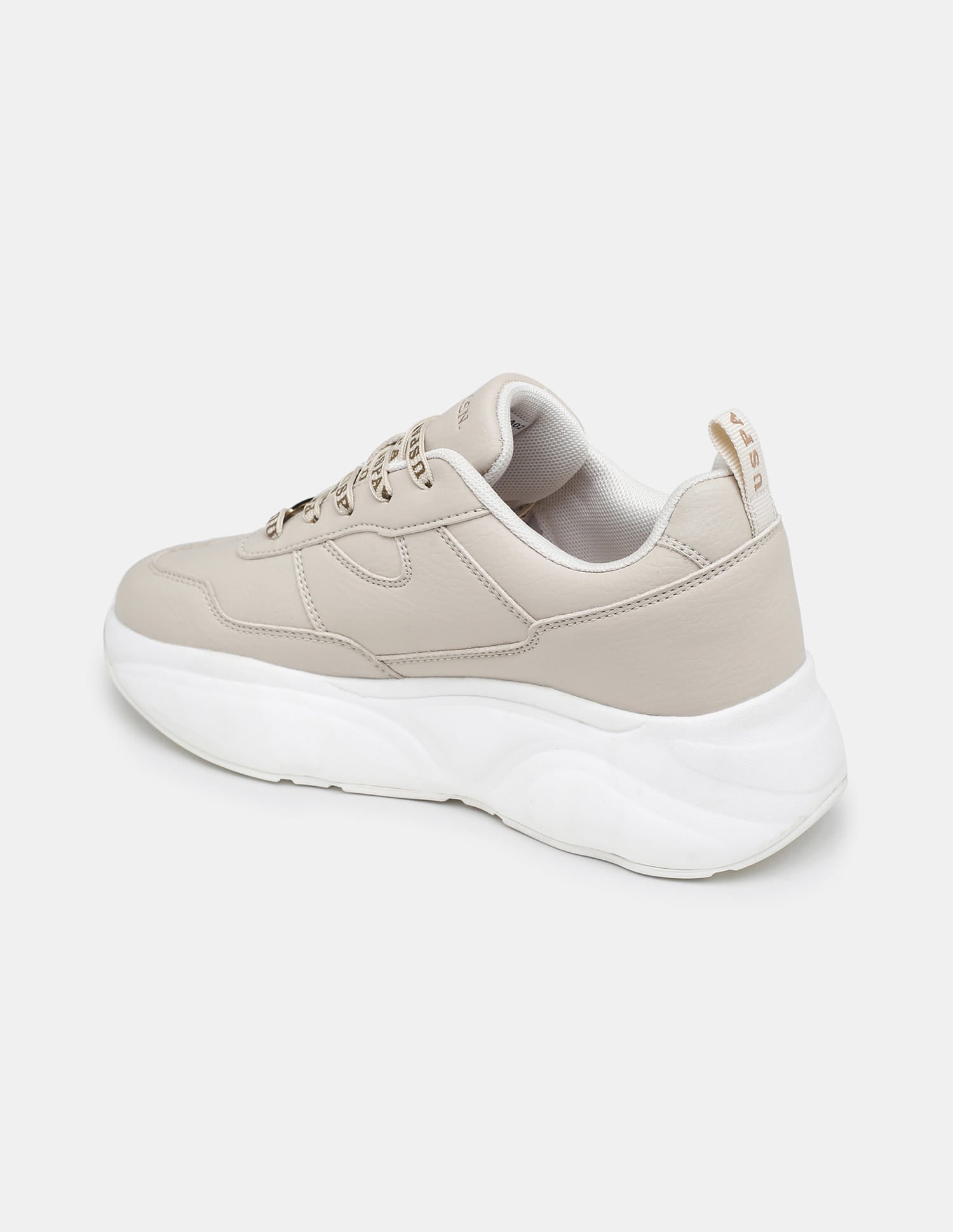 Women Lace Ups Evienne Sneakers Beige - U.S. Polo Assn. India | Large