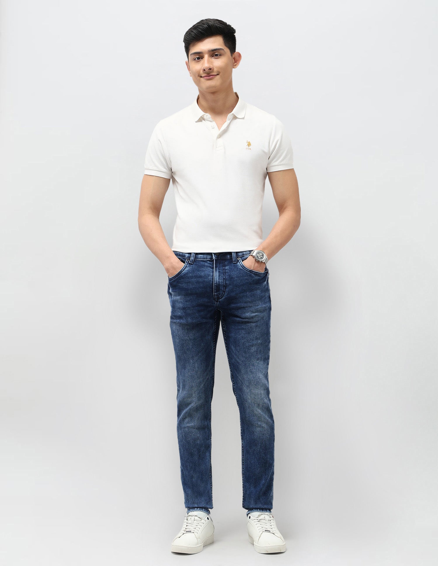 Brandon Slim Tapered Fit Blue Jeans Indigo - U.S. Polo Assn. India | Large
