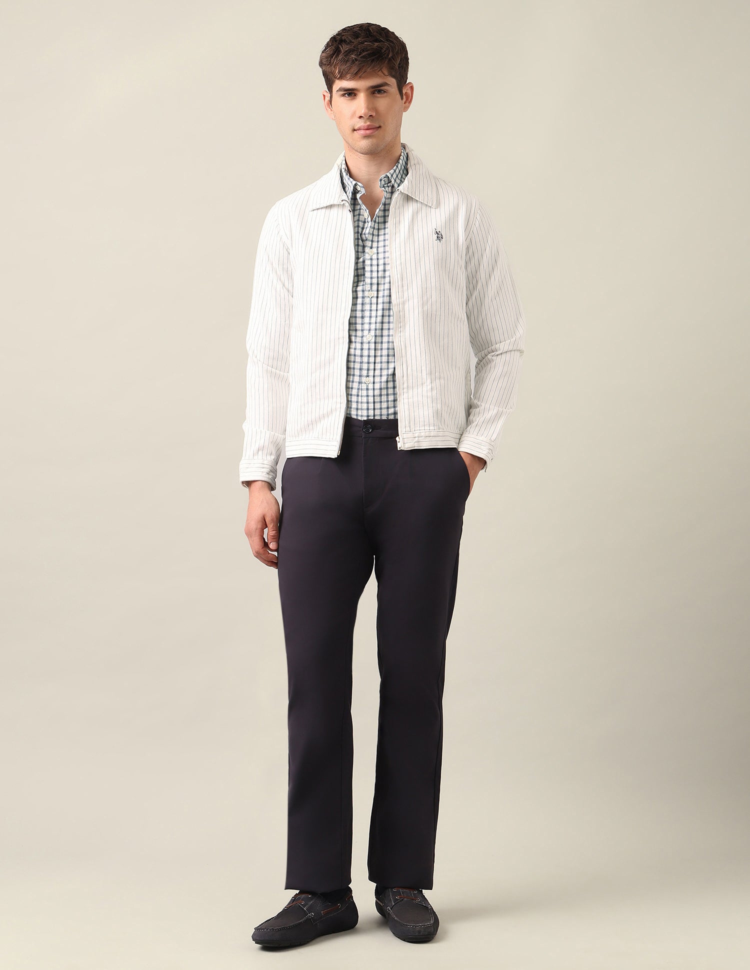 Regular Fit Grid Tattersall Checked Shirt Blue - U.S. Polo Assn. India | Large