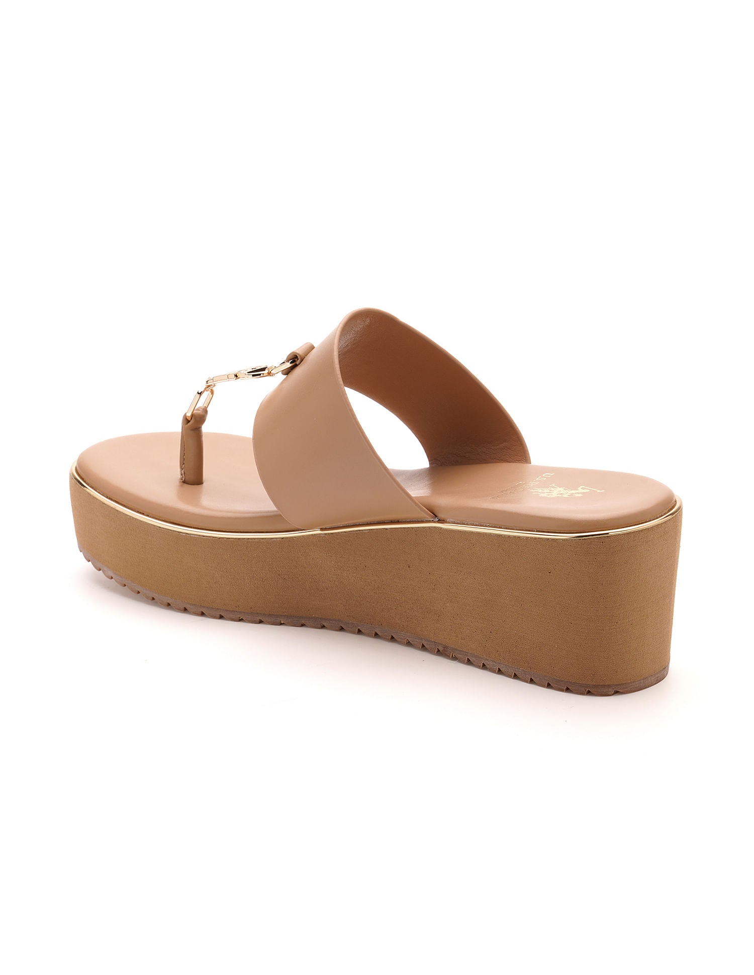 Toe Separator Alessia Wedge Sandals Beige - U.S. Polo Assn. India | Large