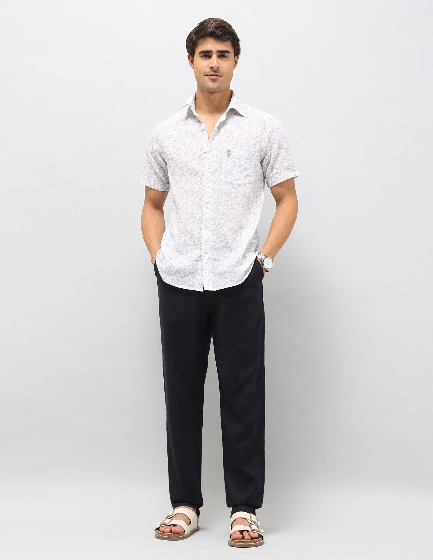 All Over Printed Tailored Fit Shirt Grey - U.S. POLO ASSN. | Large