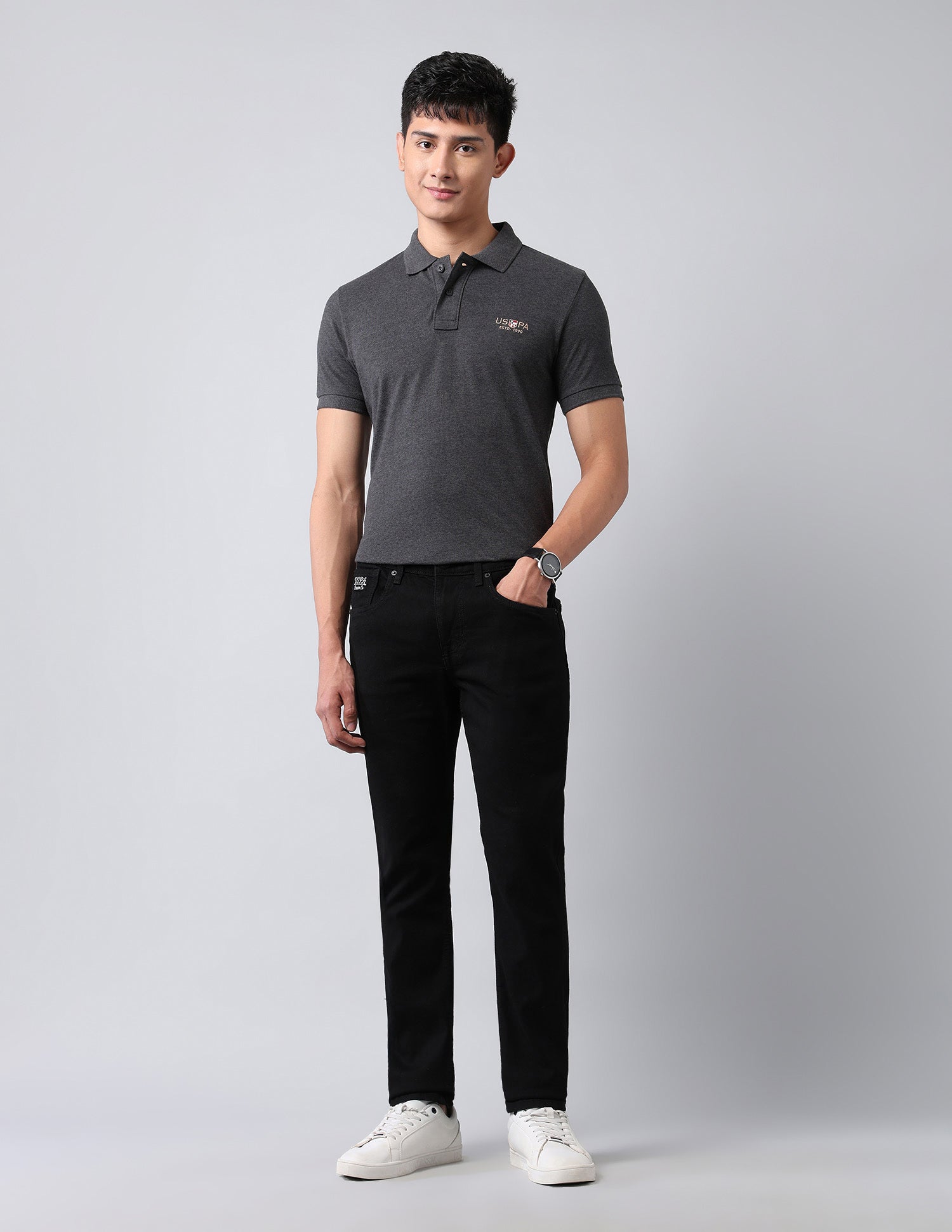 Brandon Slim Tapered Fit Black Jeans Black - U.S. POLO ASSN. | Large