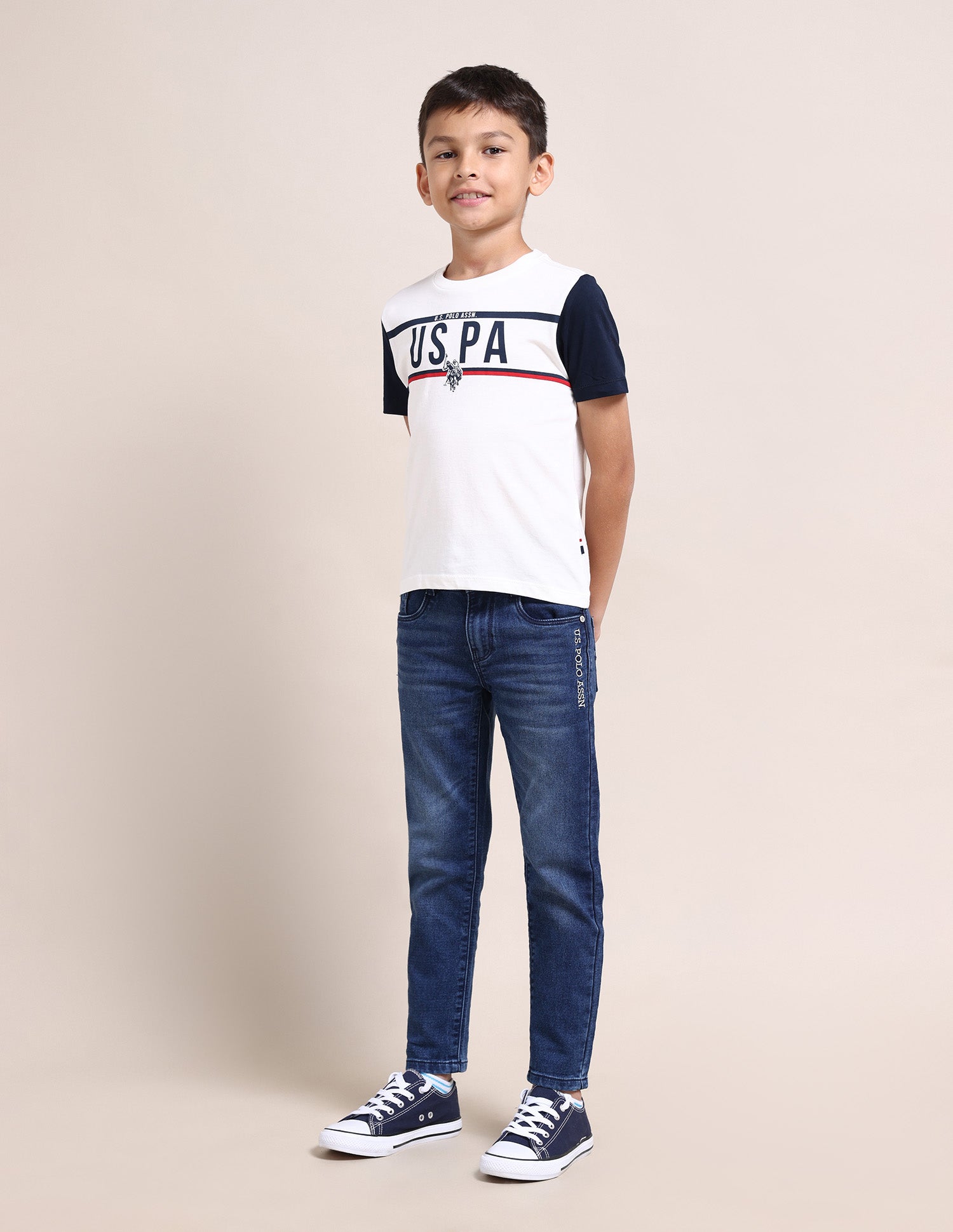 Boys Pure Cotton Regular T-shirt White - U.S. POLO ASSN. | Large