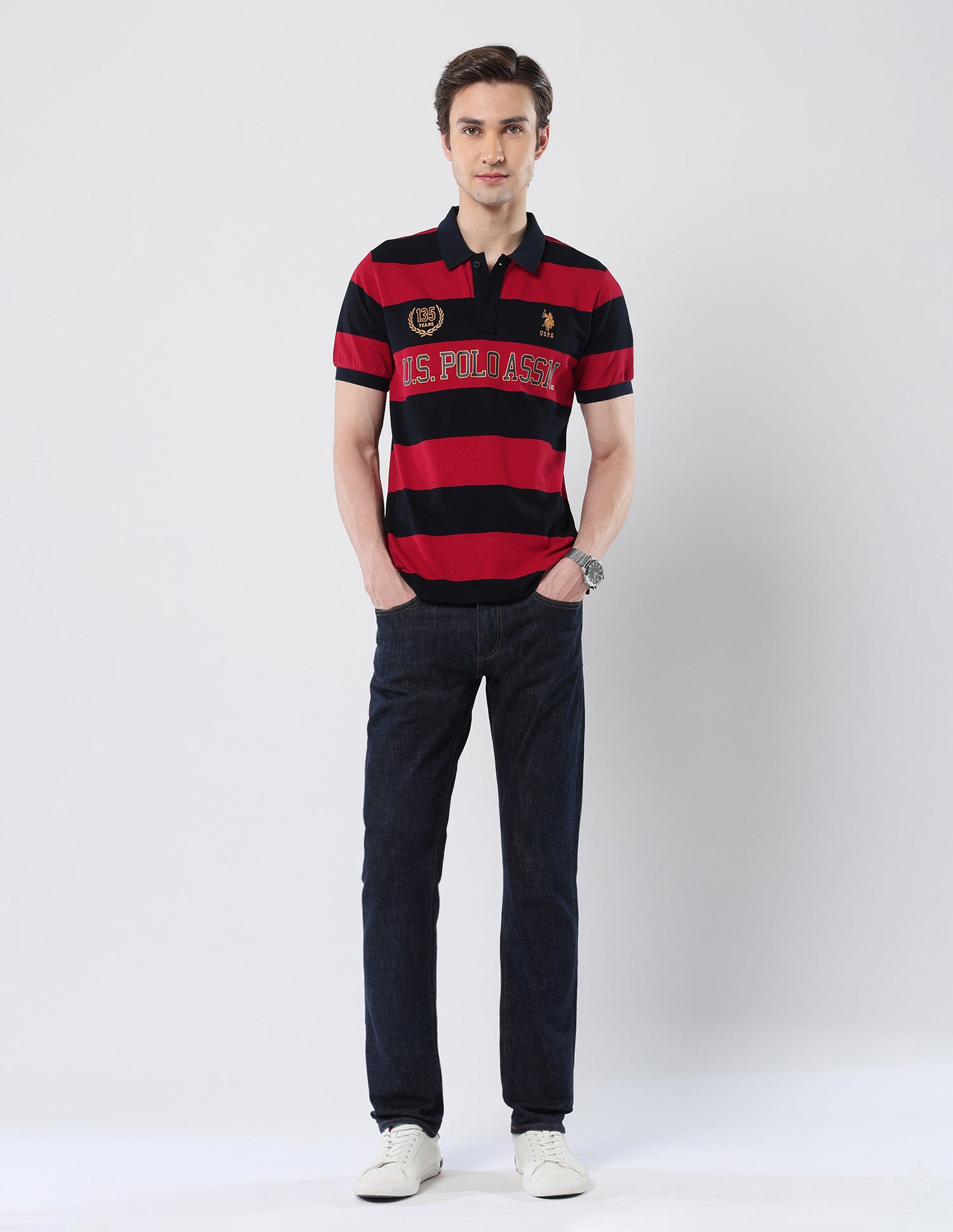 Pure Cotton 135 Anniversary Polo Shirt Red - U.S. Polo Assn. India | Large