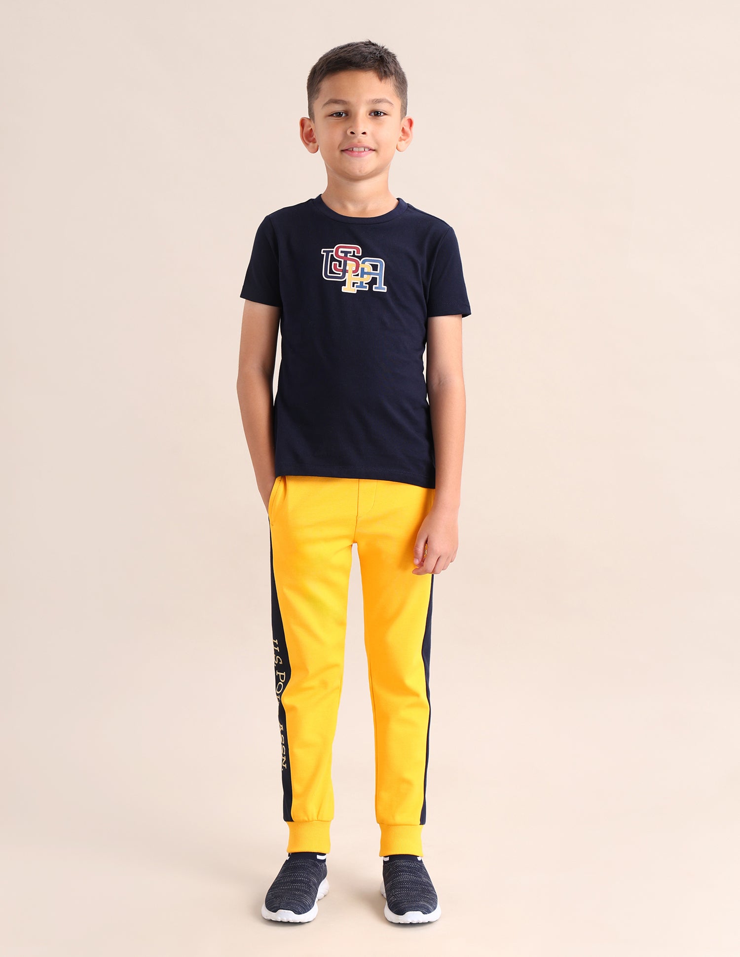 Boys Brand Printed Regular Fit T-Shirt Navy - U.S. POLO ASSN. | Large