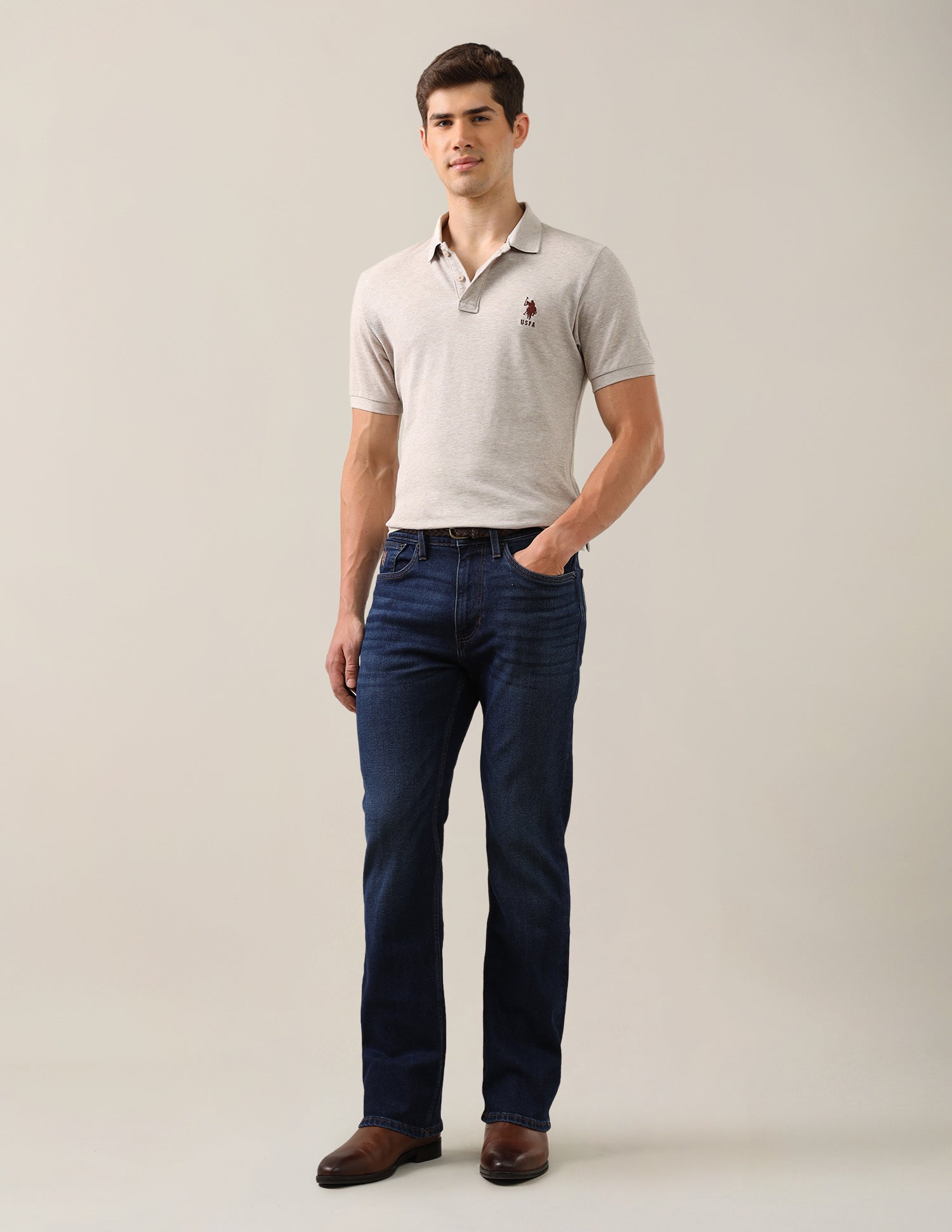 Connor Bootcut Fit Blue Jeans Dark Blue - U.S. Polo Assn. India | Large