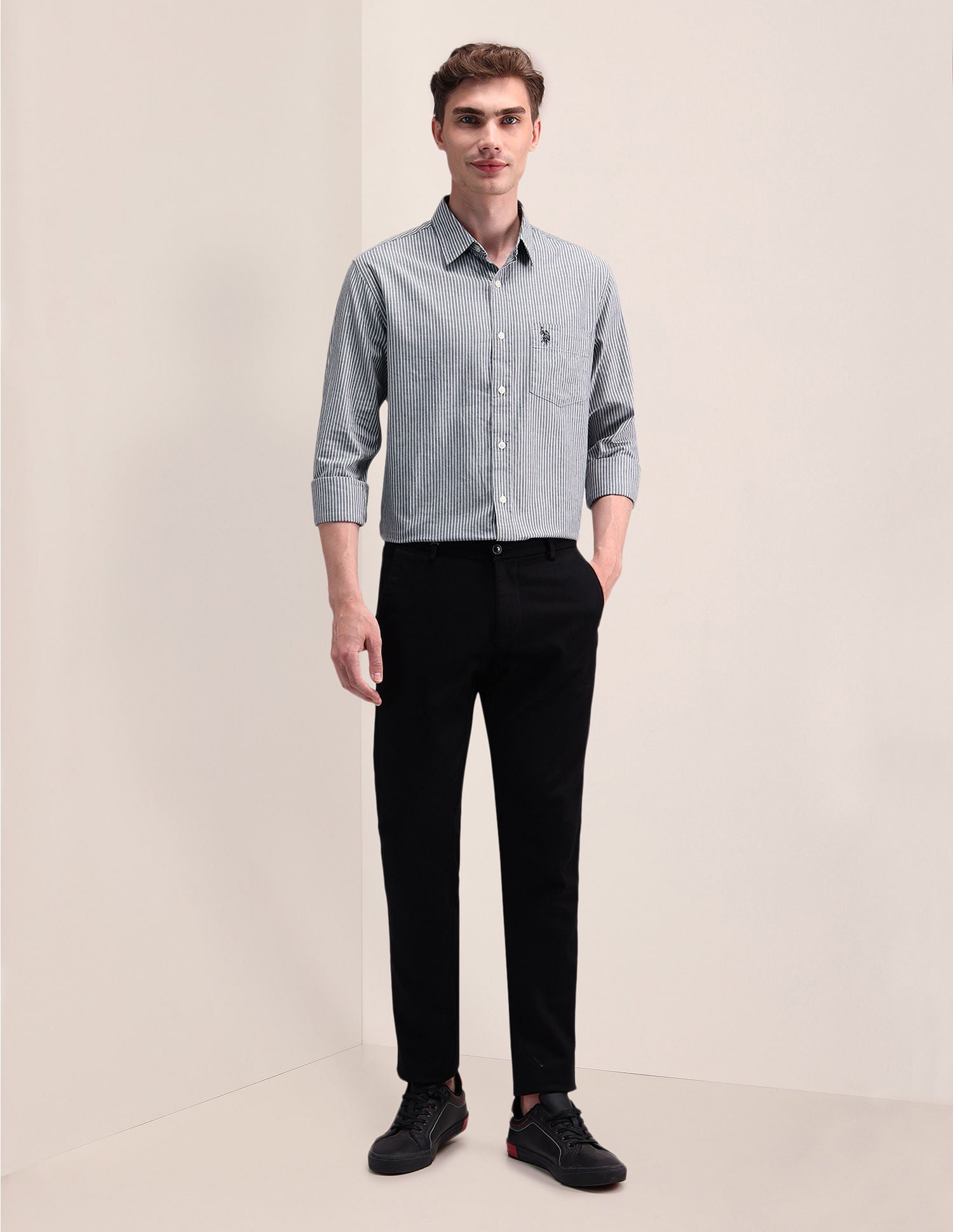 Regular Vertical Striped Shirt Navy - U.S. POLO ASSN. | Large