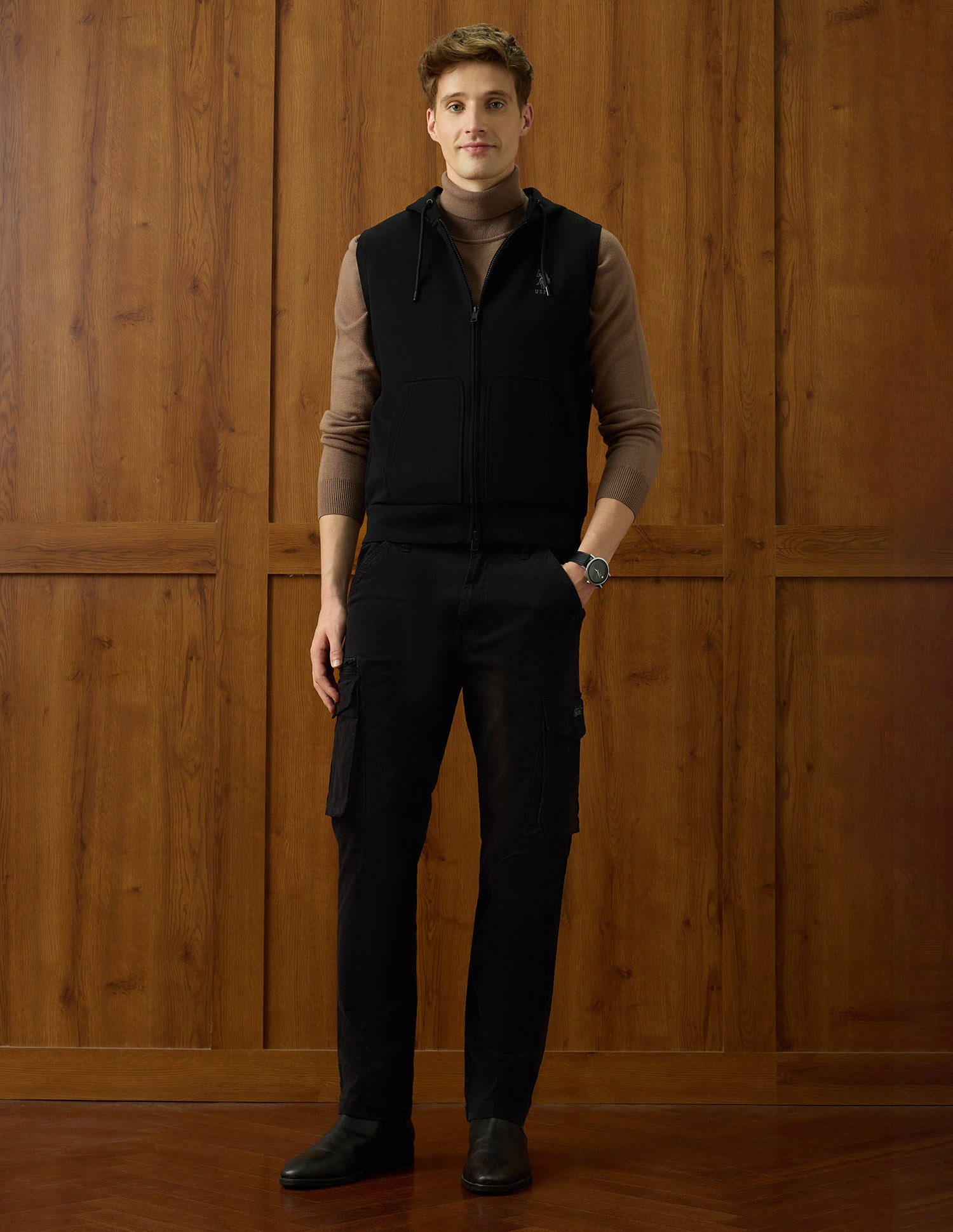 Varsity Theatre Regular Fit Zipper Sweatshirt Black - U.S. POLO ASSN. | Large