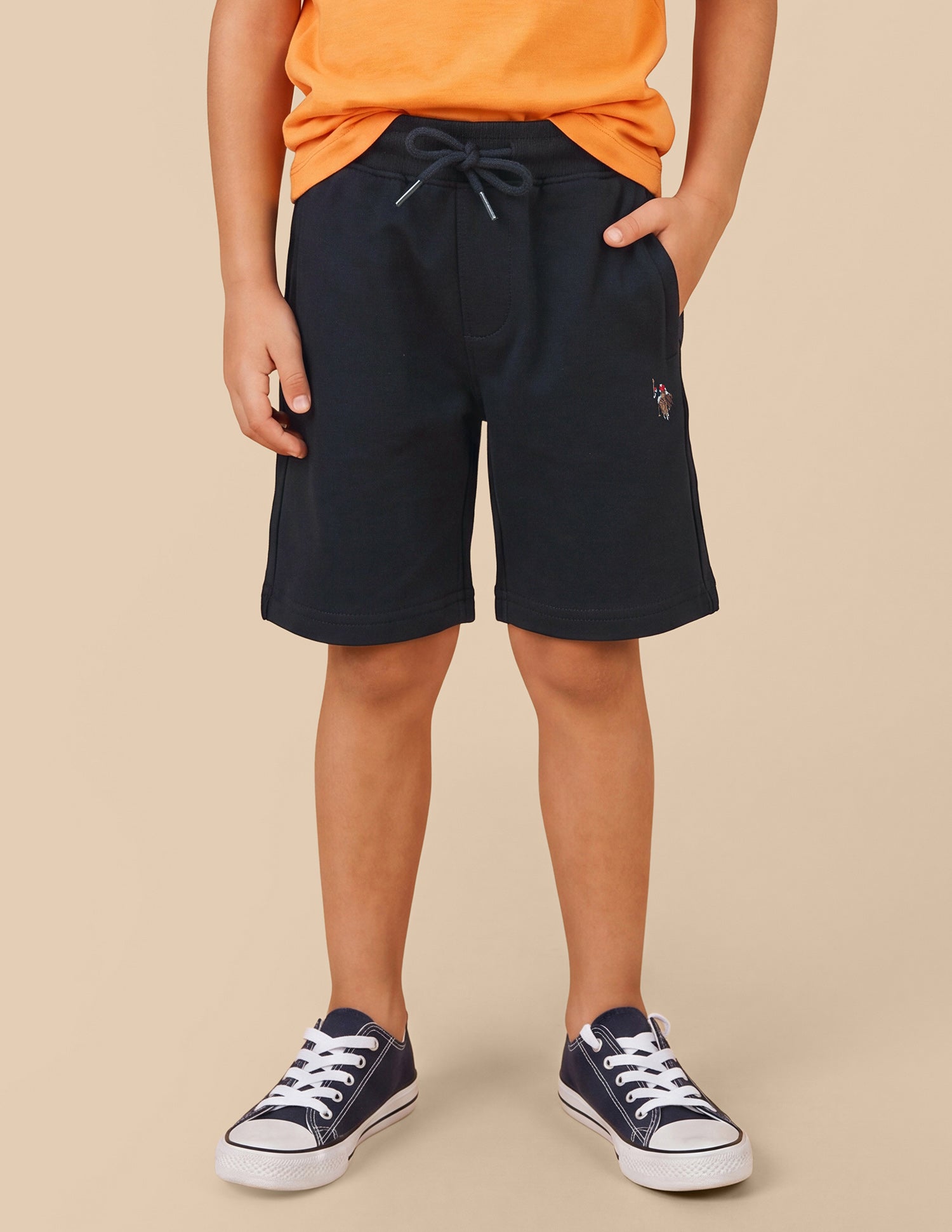 Solid Mid Rise Shorts Navy - U.S. Polo Assn. India | Large