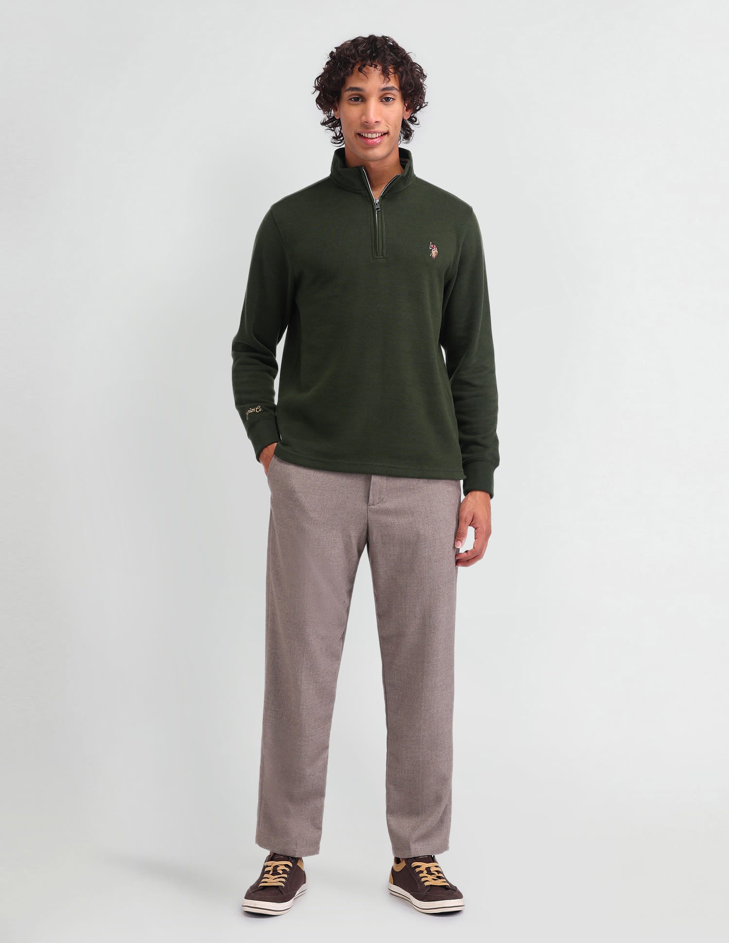 Mock Neck Regular Fit Sweatshirt Pine Grove - U.S. Polo Assn. India | Large