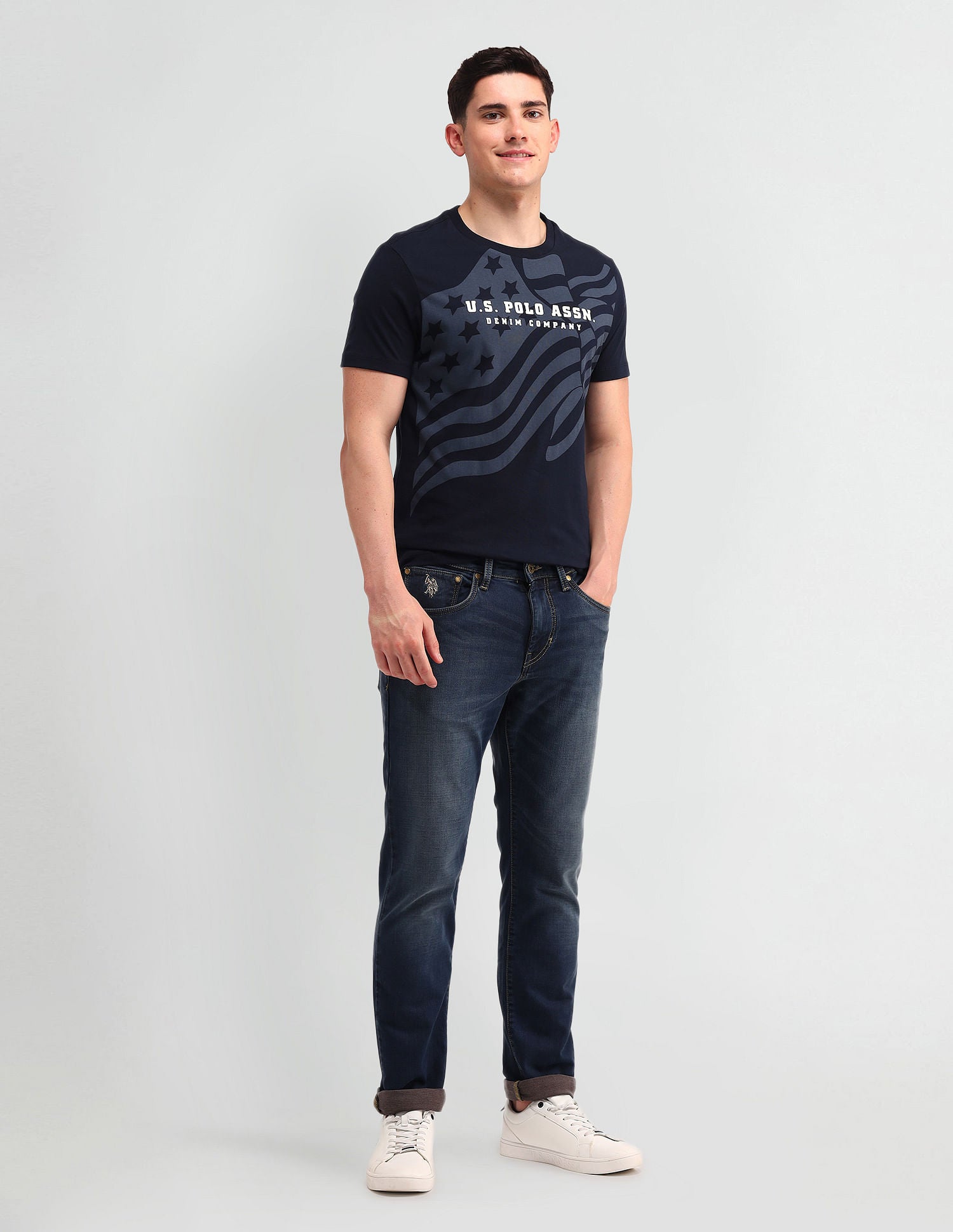 Americana Muscle Fit Brand T-Shirt Navy - U.S. POLO ASSN. | Large