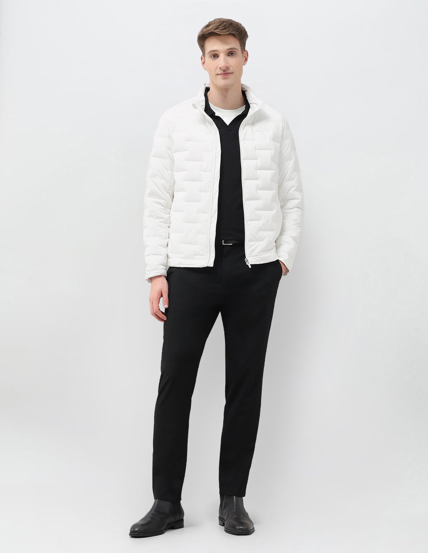 Mock Collar Regular Fit Smartheat Jacket White - U.S. POLO ASSN. | Large