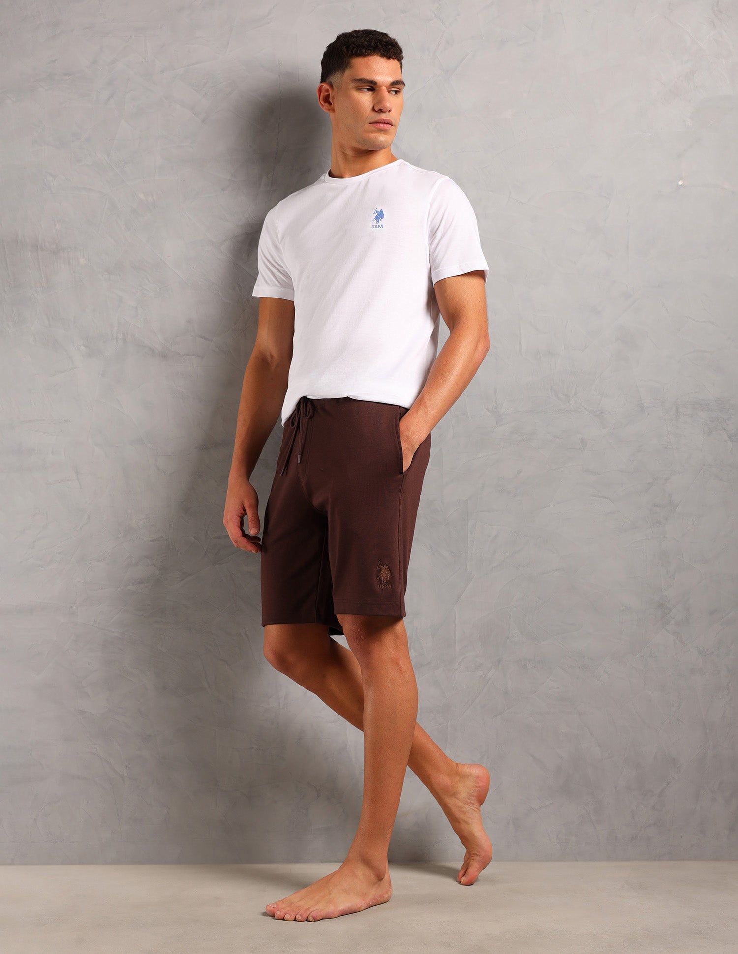 Breathable Cotton Solid OES08 Shorts - Pack Of 1 Chocolate Fondant - U.S. POLO ASSN. | Large