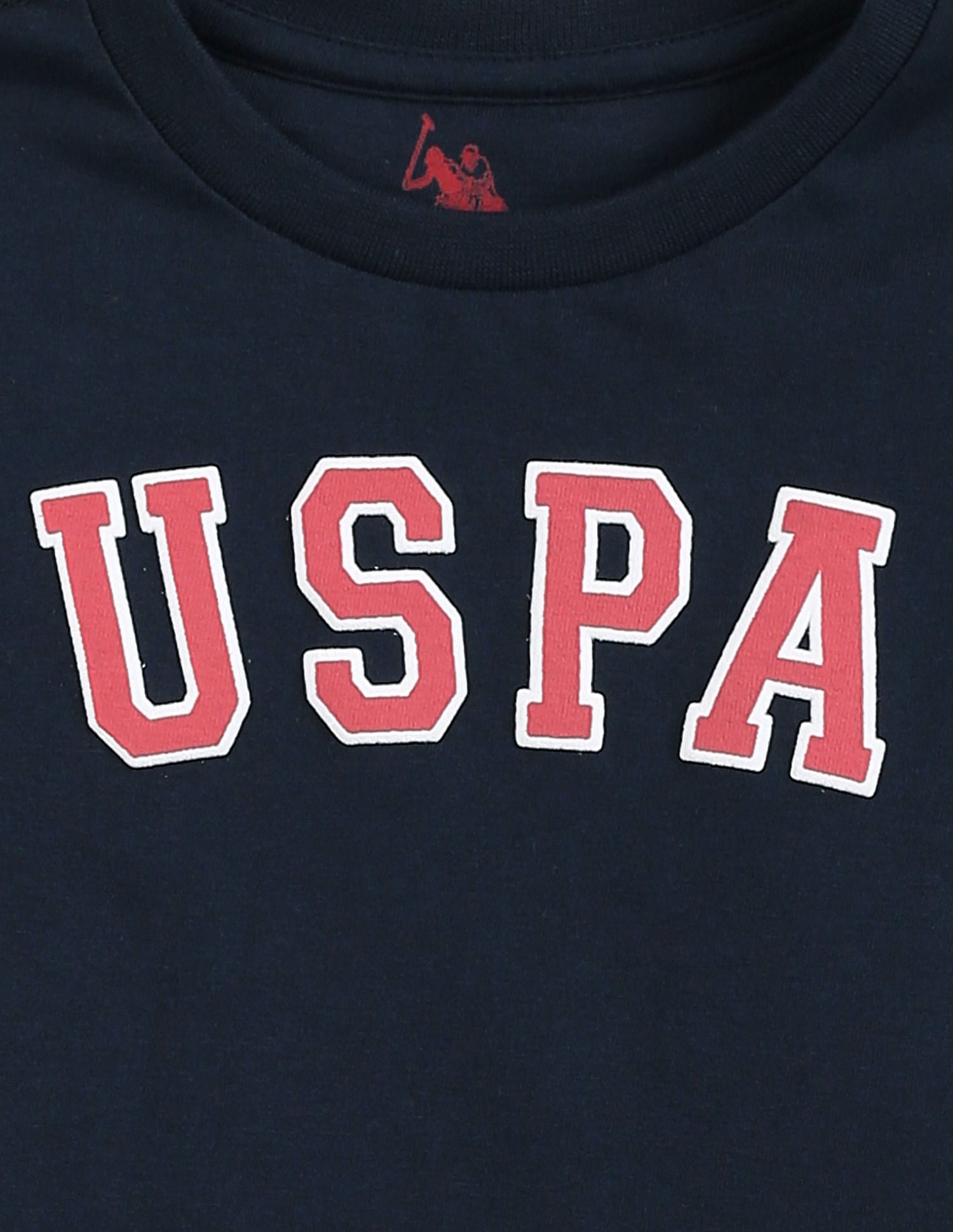 Boys Crew Neck Brand Print T-Shirt Navy - U.S. POLO ASSN. | Large