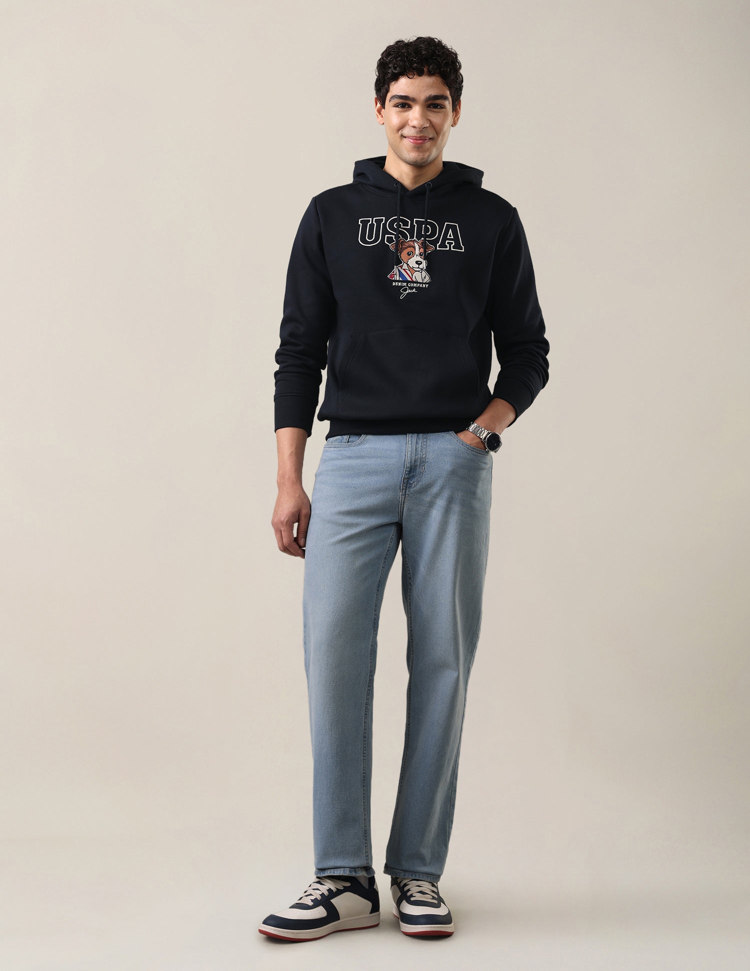 Graphic Brand Embroidered Regular Fit Sweatshirt Navy - U.S. Polo Assn. India | Large