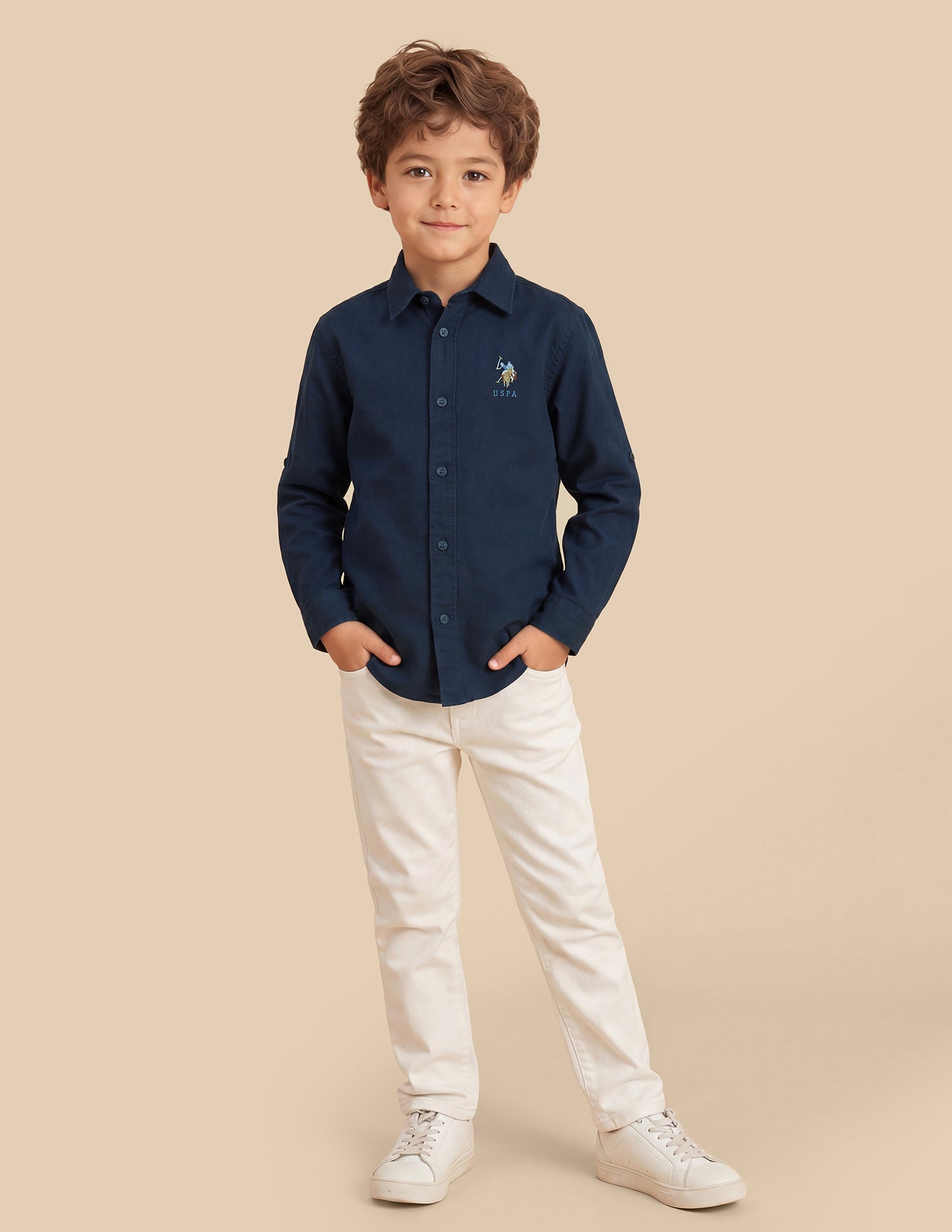 Regular Fit Twill Shirt Navy - U.S. Polo Assn. India | Large