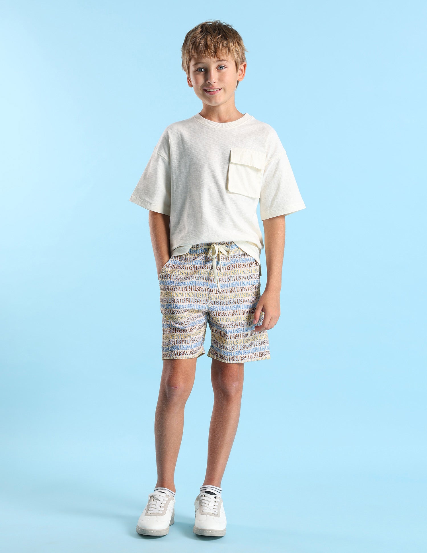 Boys Brand Printed Knitted Shorts Multi - U.S. POLO ASSN. | Large