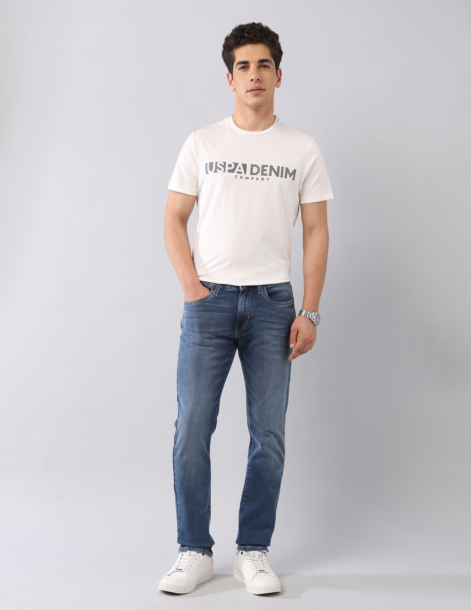 Brandon Slim-Tapered Fit Super Stretch Jeans Blue - U.S. Polo Assn. India | Large