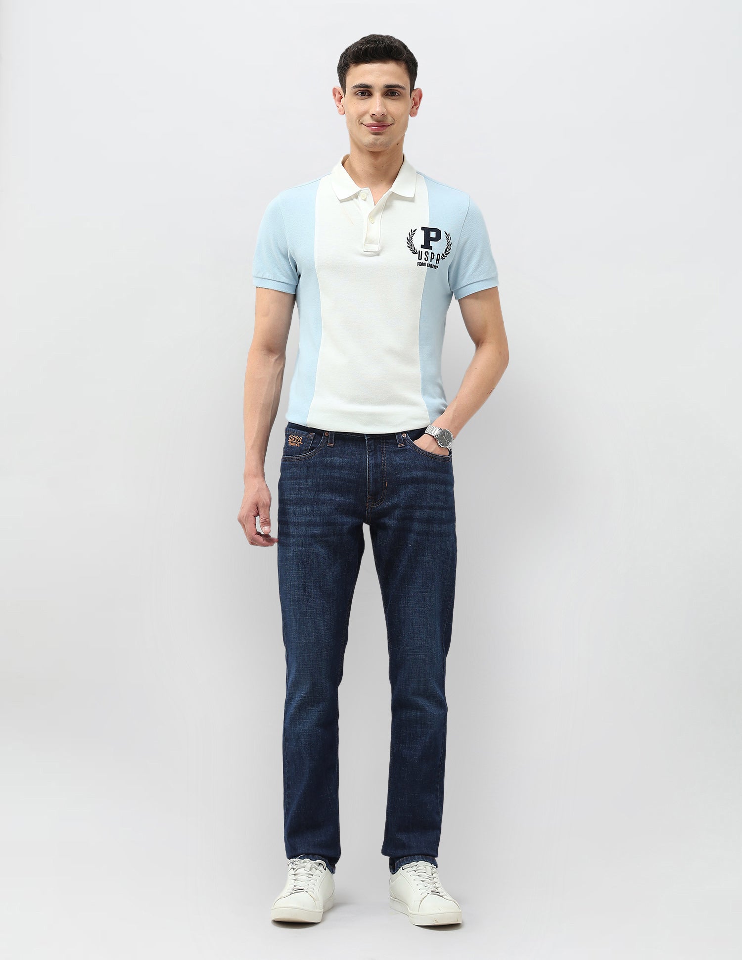 Brandon Slim Tapered Fit Blue Jeans Dark Blue - U.S. POLO ASSN. | Large