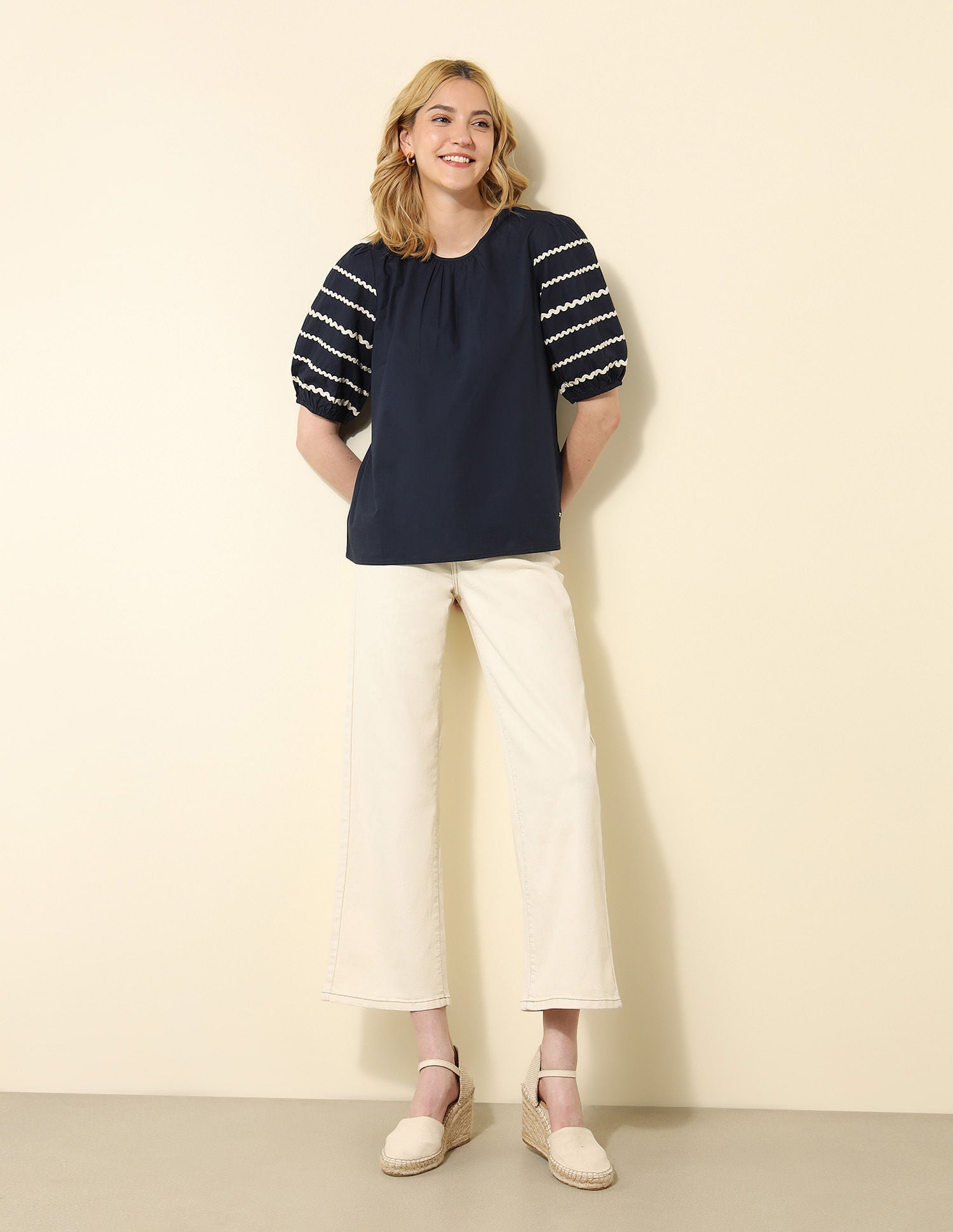 Ric-Rac Pure Cotton Top Navy - U.S. POLO ASSN. | Large