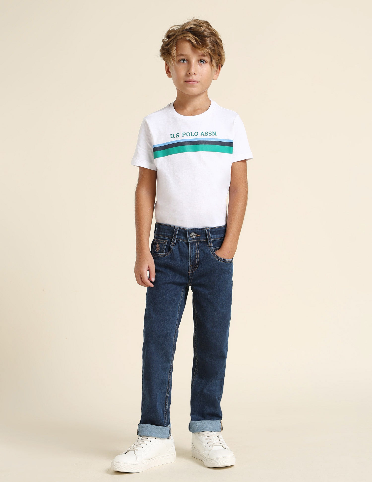 Boys Slim Fit Blue Jeans Dark Blue - U.S. POLO ASSN. | Large