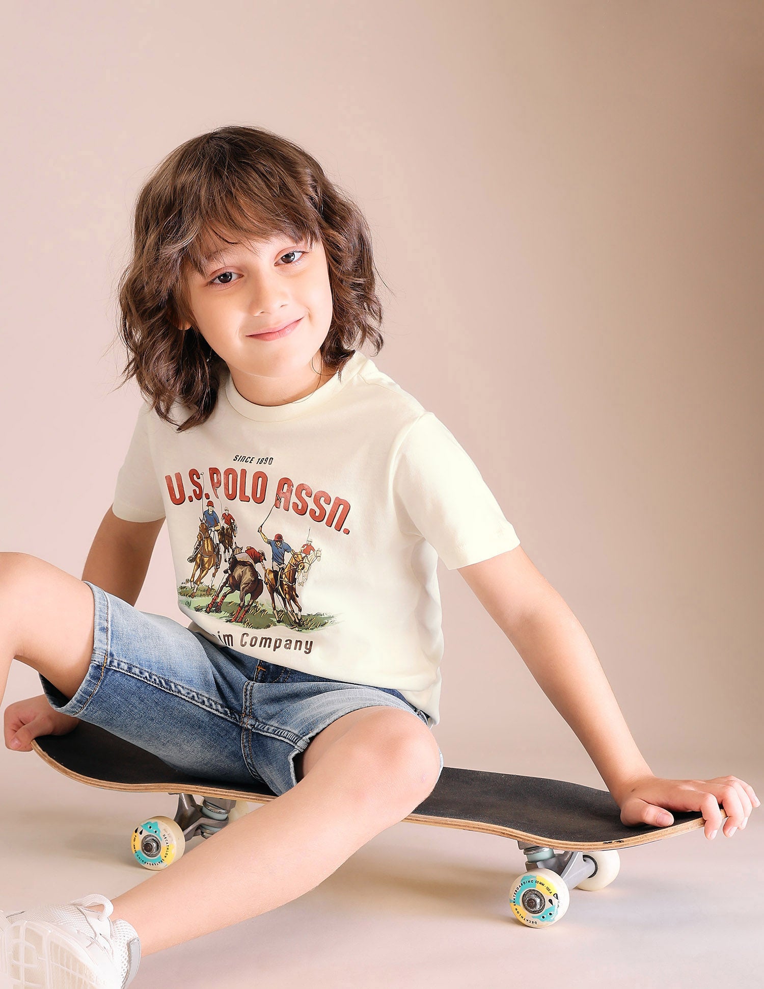 Boys Graphic Brand Printed T-Shirt - Pack Of 2 Black and Ivory - U.S. POLO ASSN. | Large