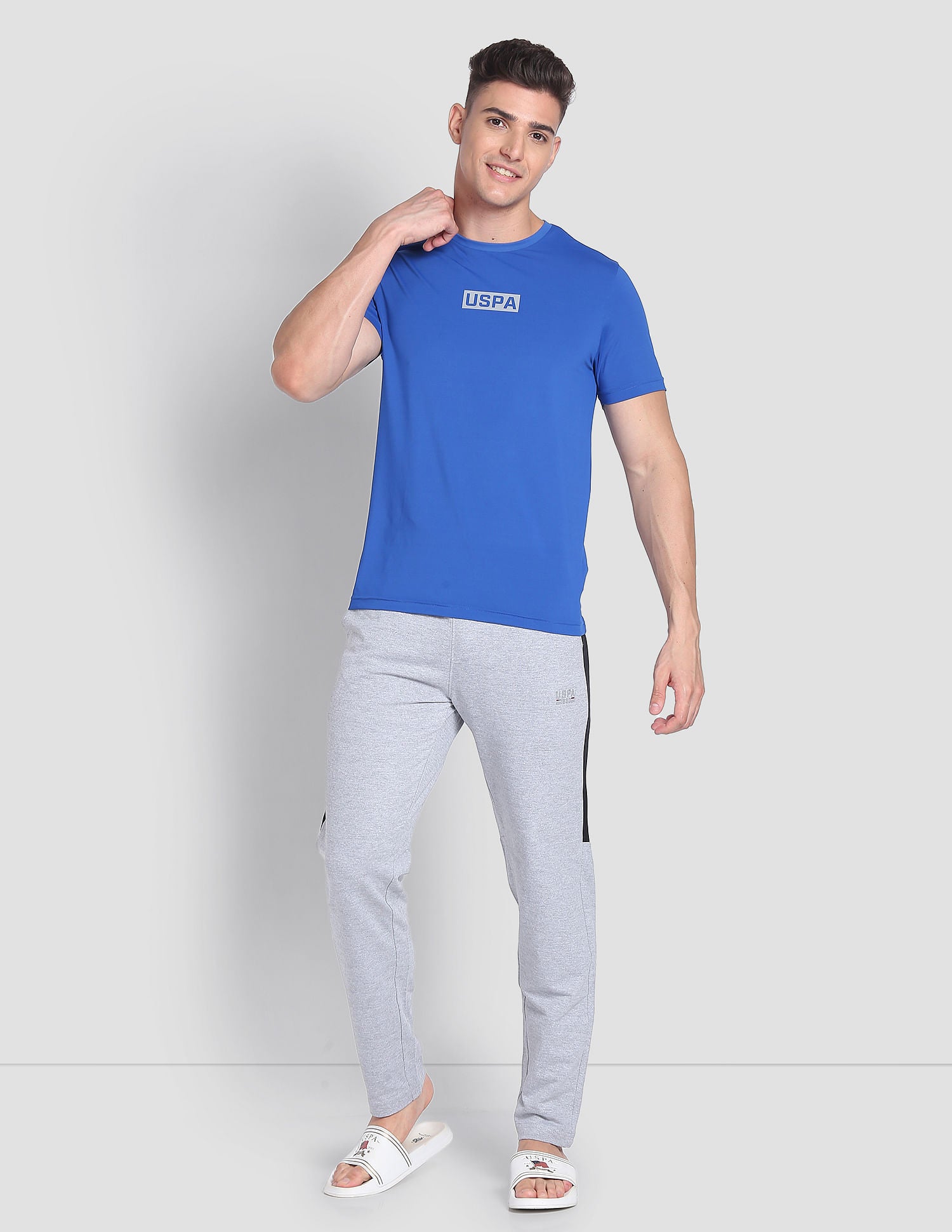 Solid AE002 Lounge T-Shirt - Pack Of 1 Blue - U.S. POLO ASSN. | Large