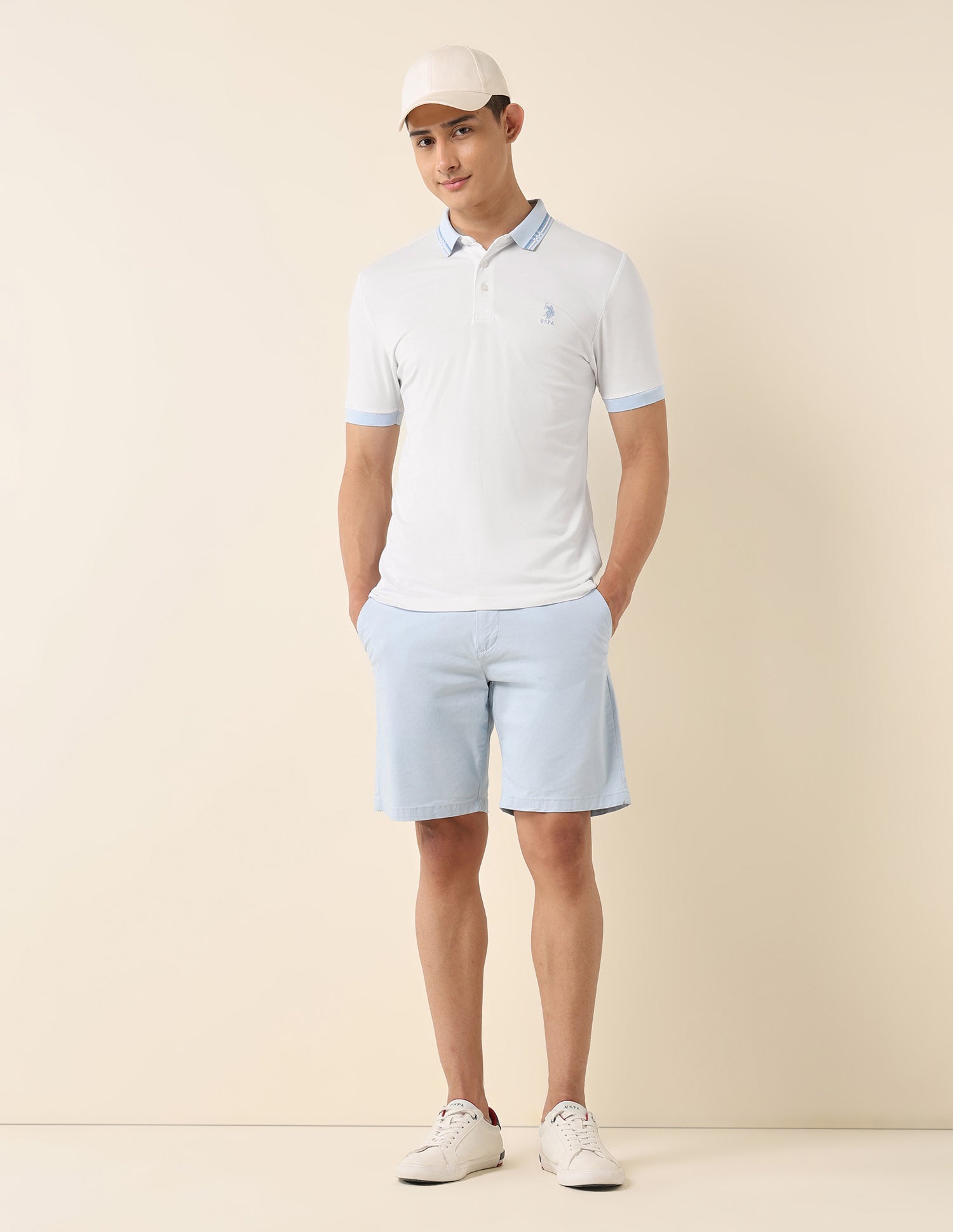 Solid Slim Fit Polo Shirt White - U.S. Polo Assn. India | Large