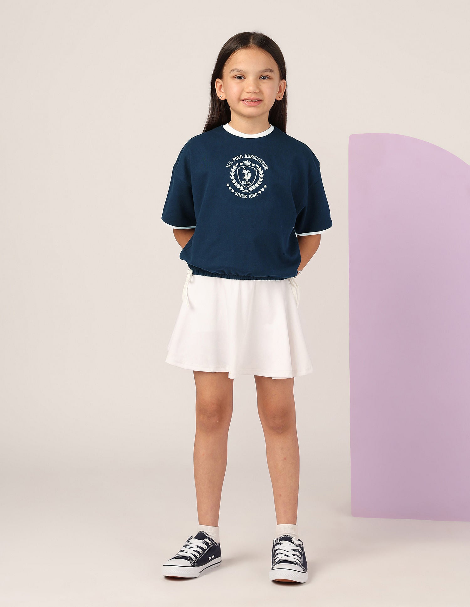 Girls Brand Printed T-Shirt Navy - U.S. POLO ASSN. | Large