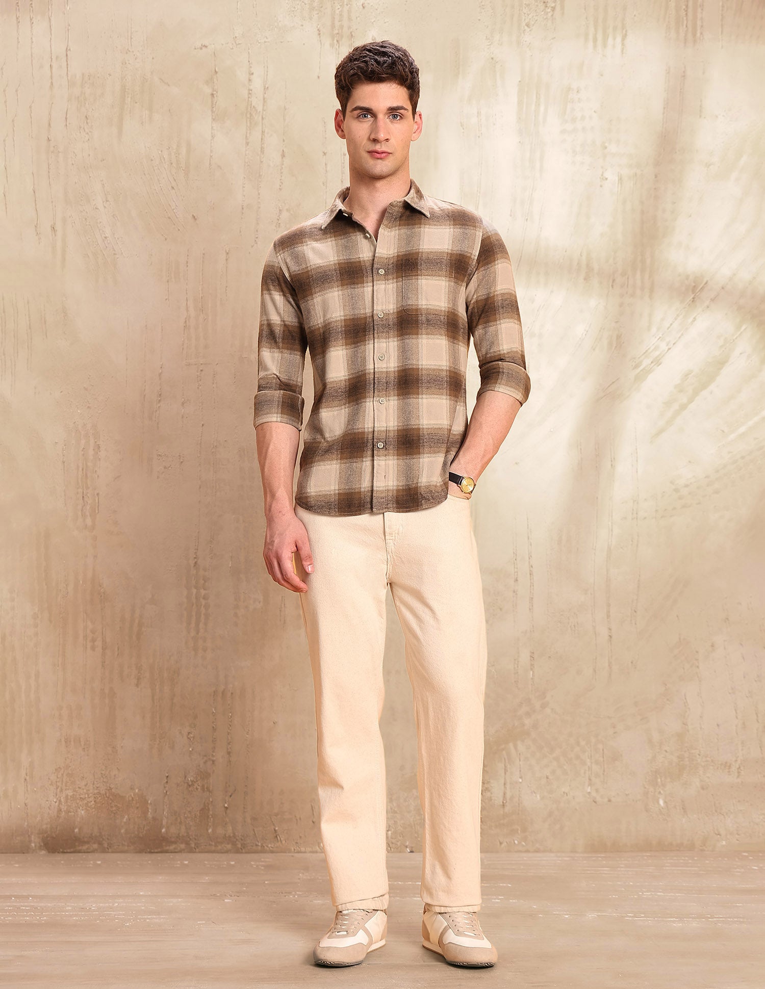 Twill Regular Fit Shirt Khaki - U.S. POLO ASSN. | Large