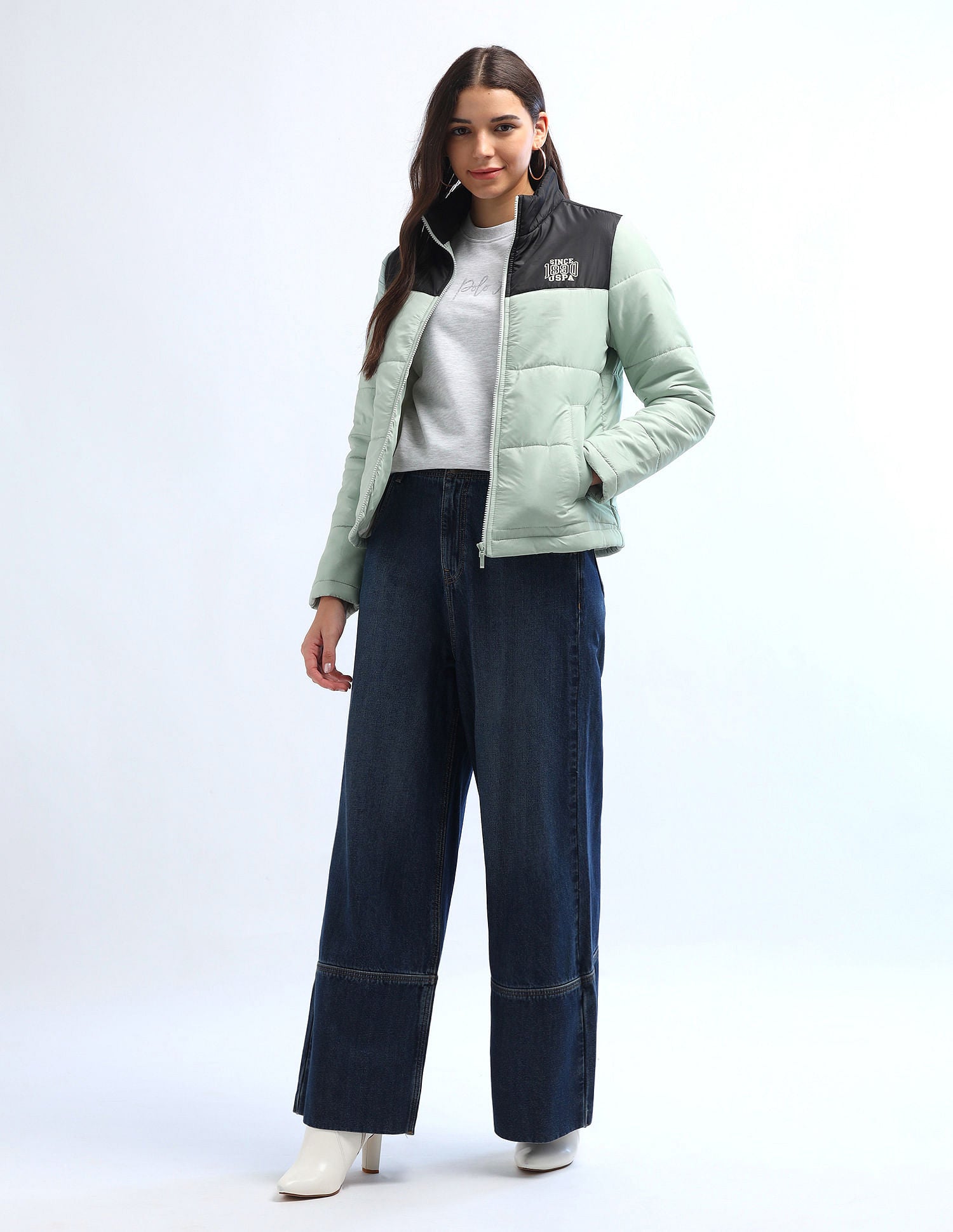Color Blocked Puffer Jacket Multi - U.S. Polo Assn. India | Large
