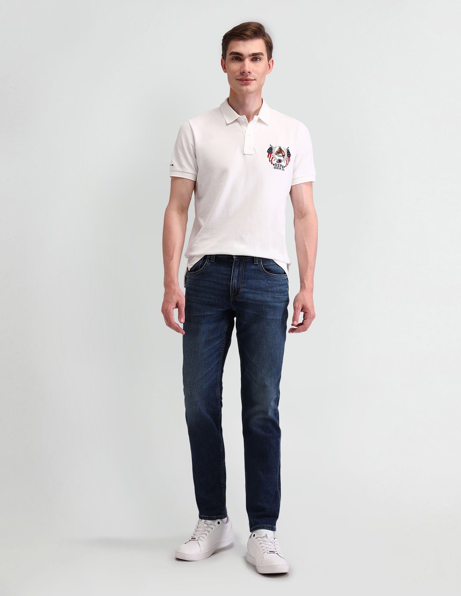 Brandon Slim Tapered Blue Jeans Blue - U.S. Polo Assn. India | Large