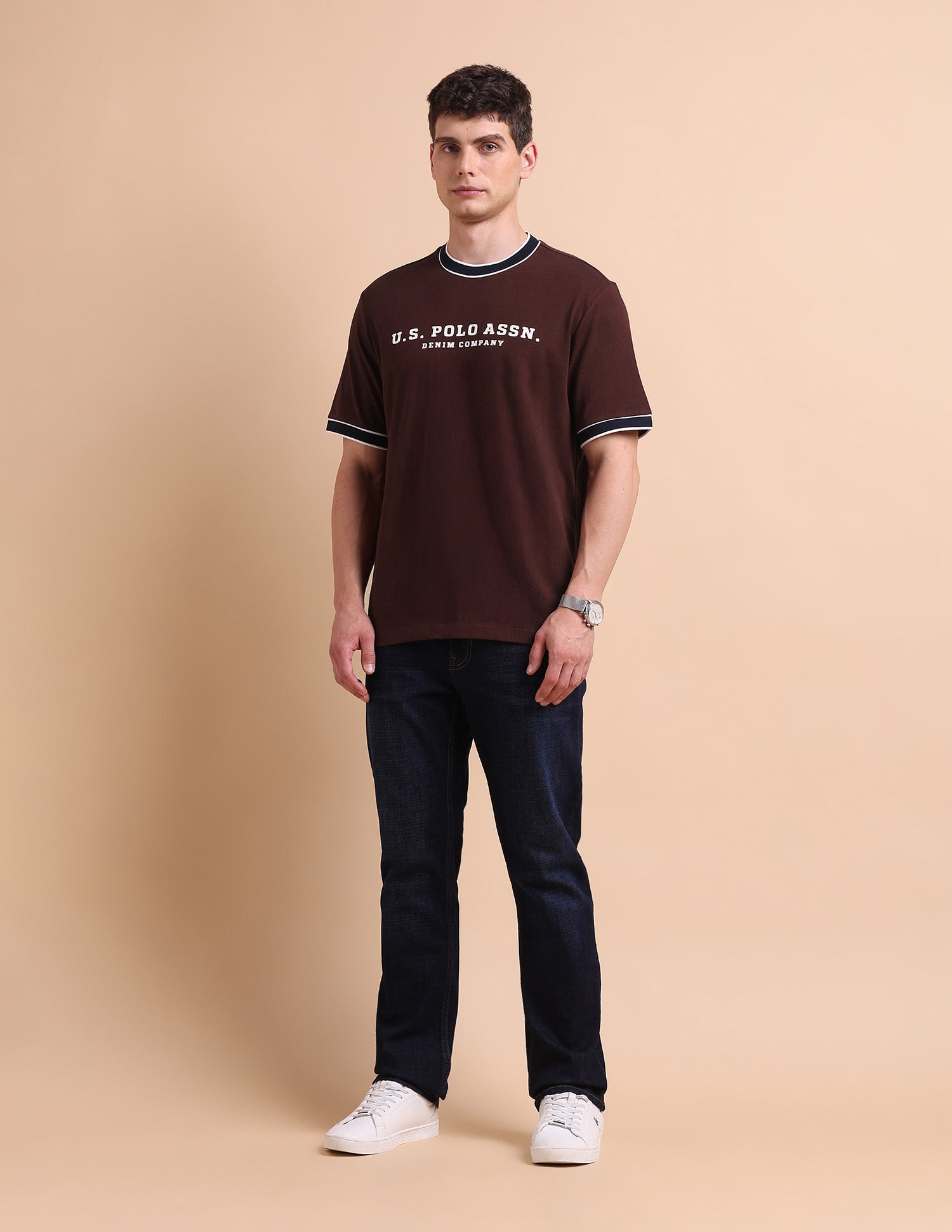 Pure Cotton Muscle Fit T-Shirt Maroon - U.S. POLO ASSN. | Large