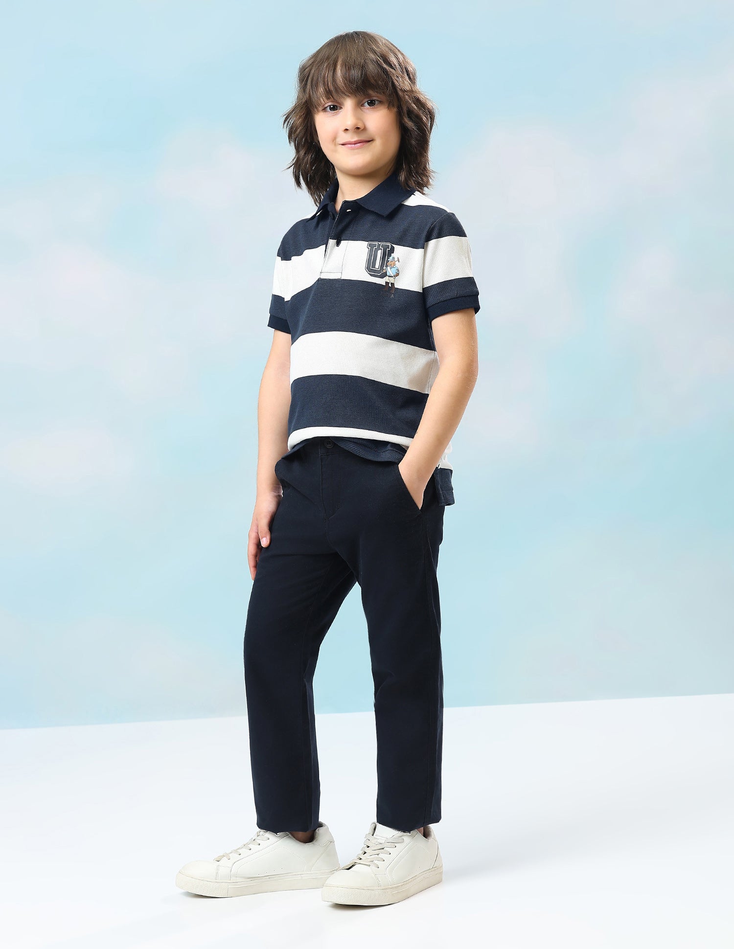 Horizontal Striped Regular Fit Polo Shirt Navy - U.S. Polo Assn. India | Large
