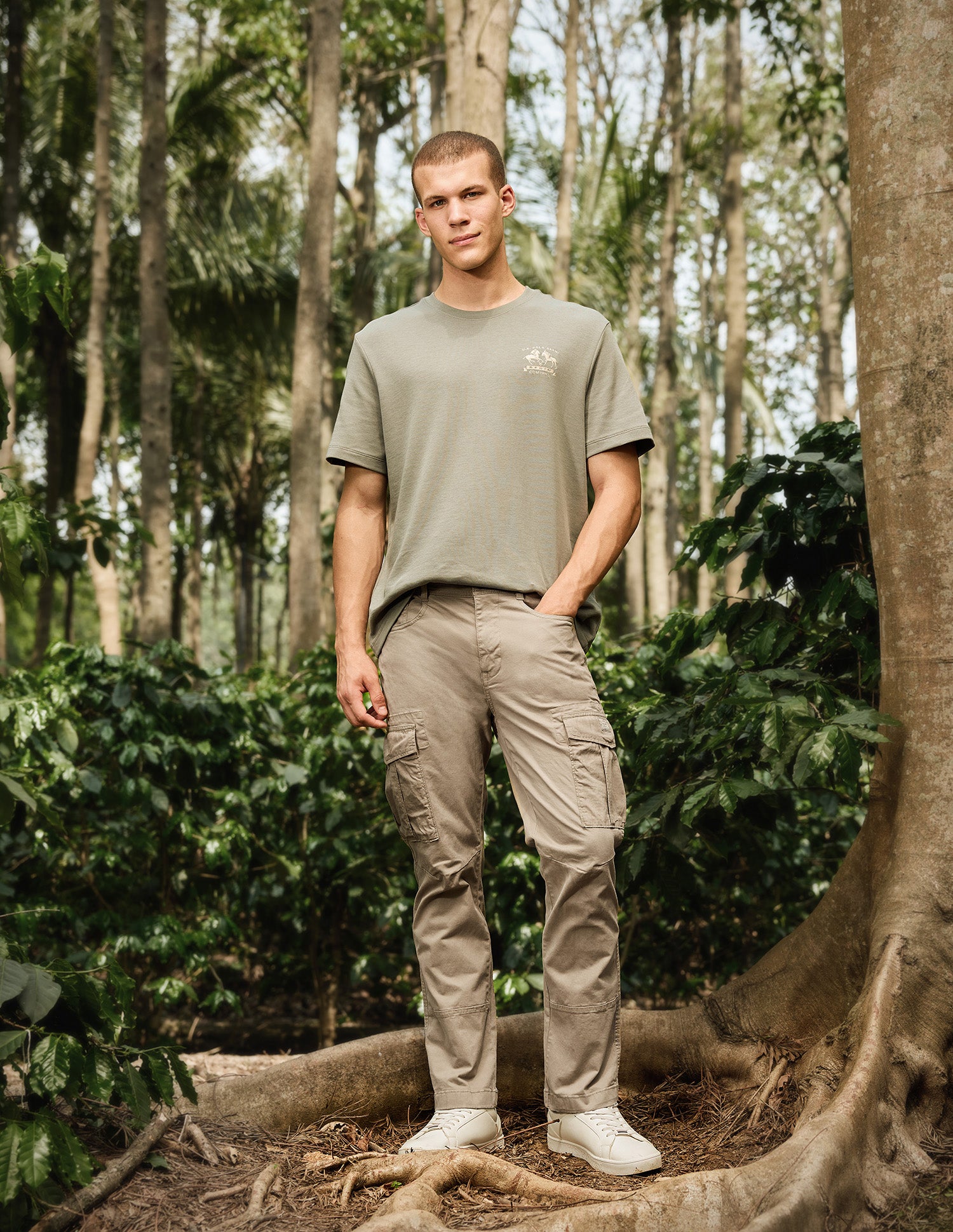 Mid Rise Straight Fit Twill Cargos Beige - U.S. Polo Assn. India | Large