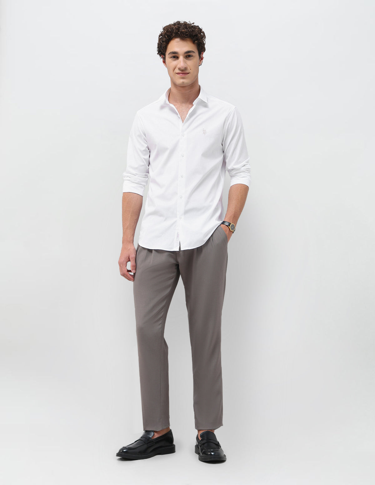 Solid Color Fit Solid Tailored Fit Shirt