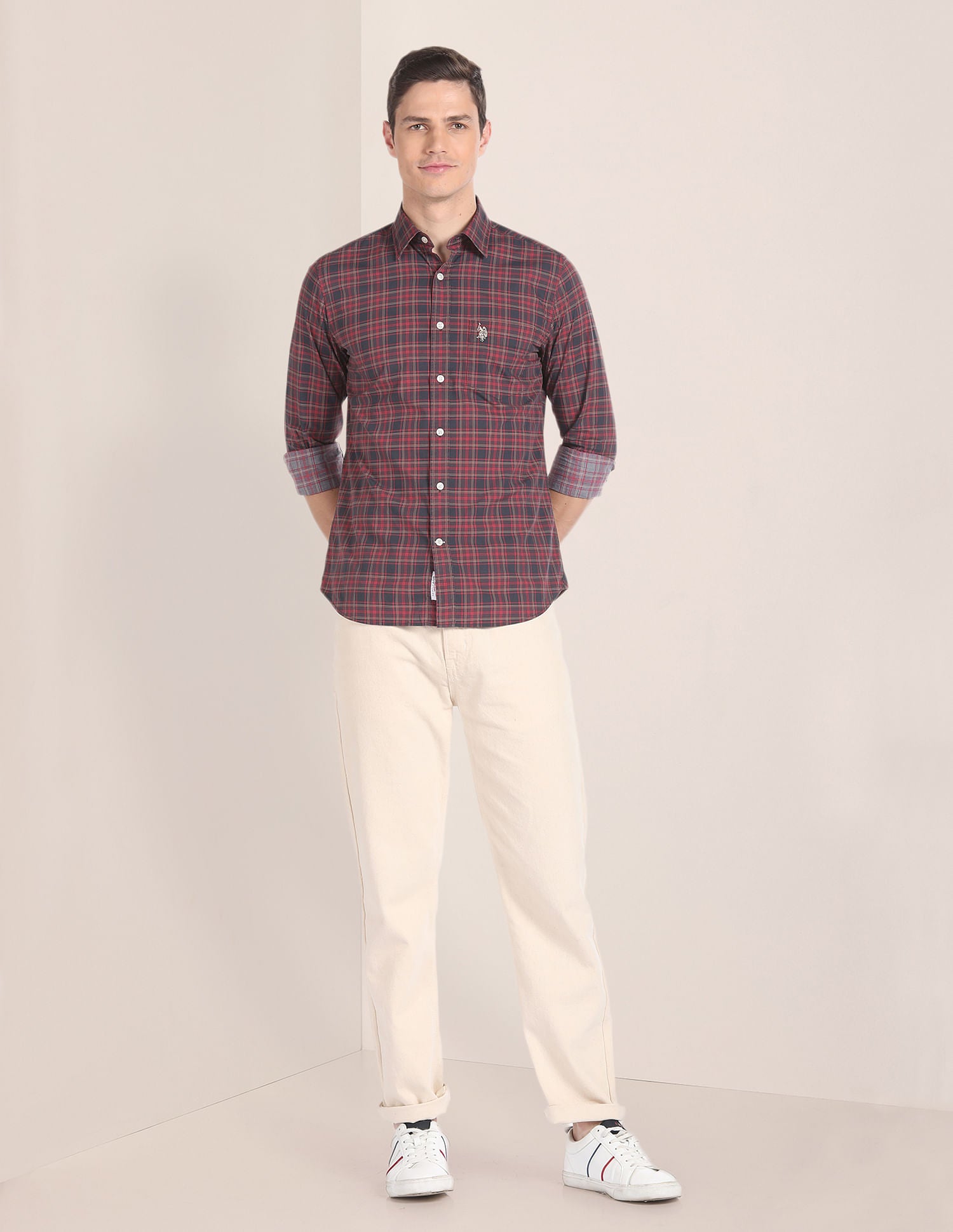Tartan Check Cotton Shirt Brown - U.S. Polo Assn. India | Large