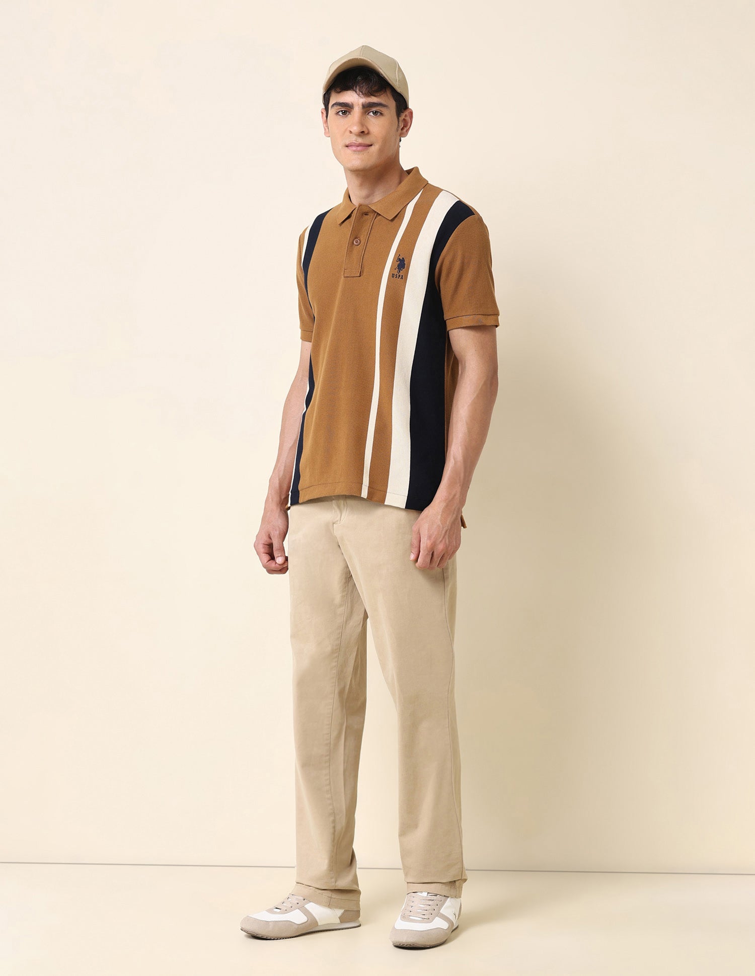 Vertical Striped Classic Polo Shirt Brown - U.S. Polo Assn. India | Large