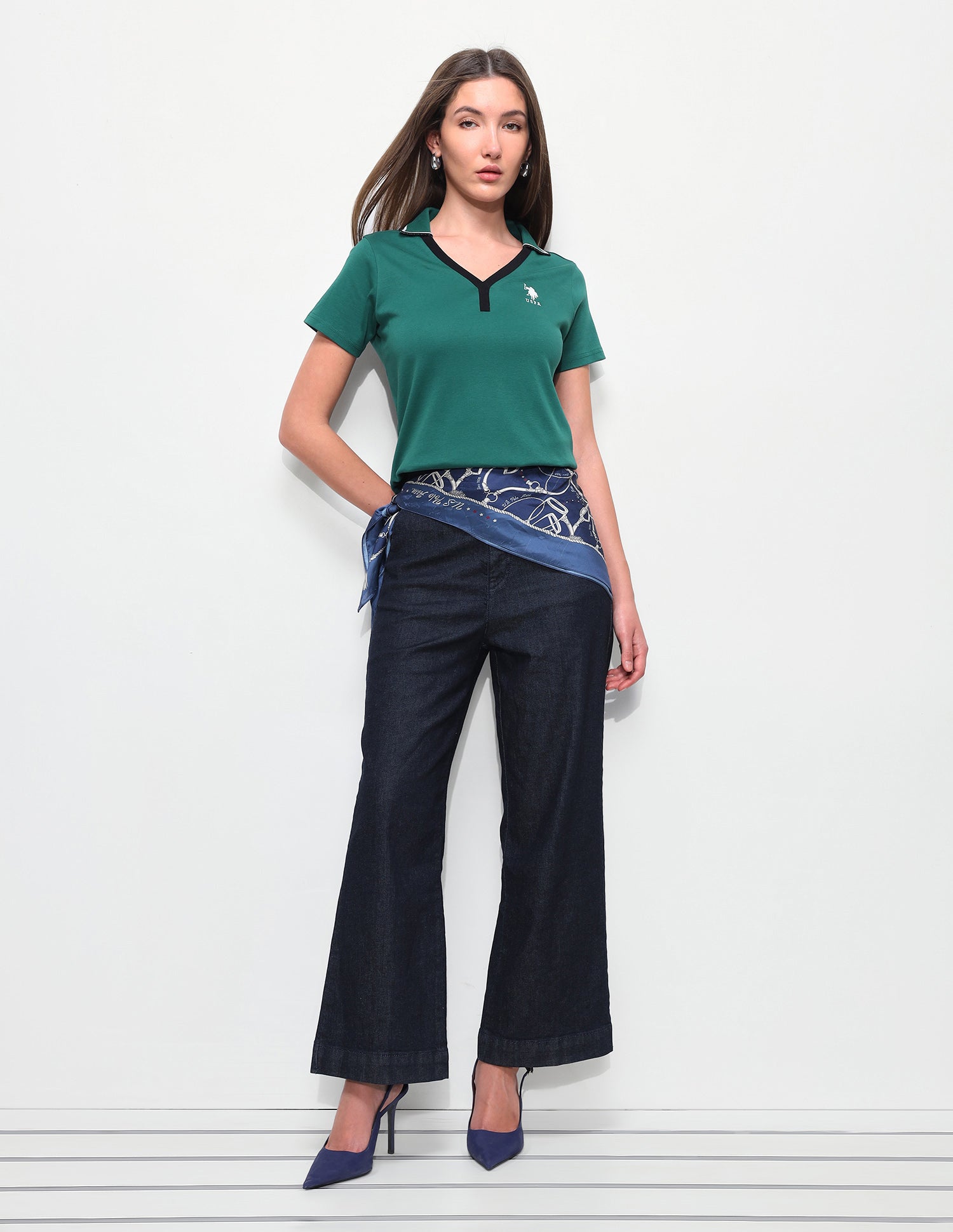 Solid Regular Fit Polo Shirt Dark Green - U.S. Polo Assn. India | Large