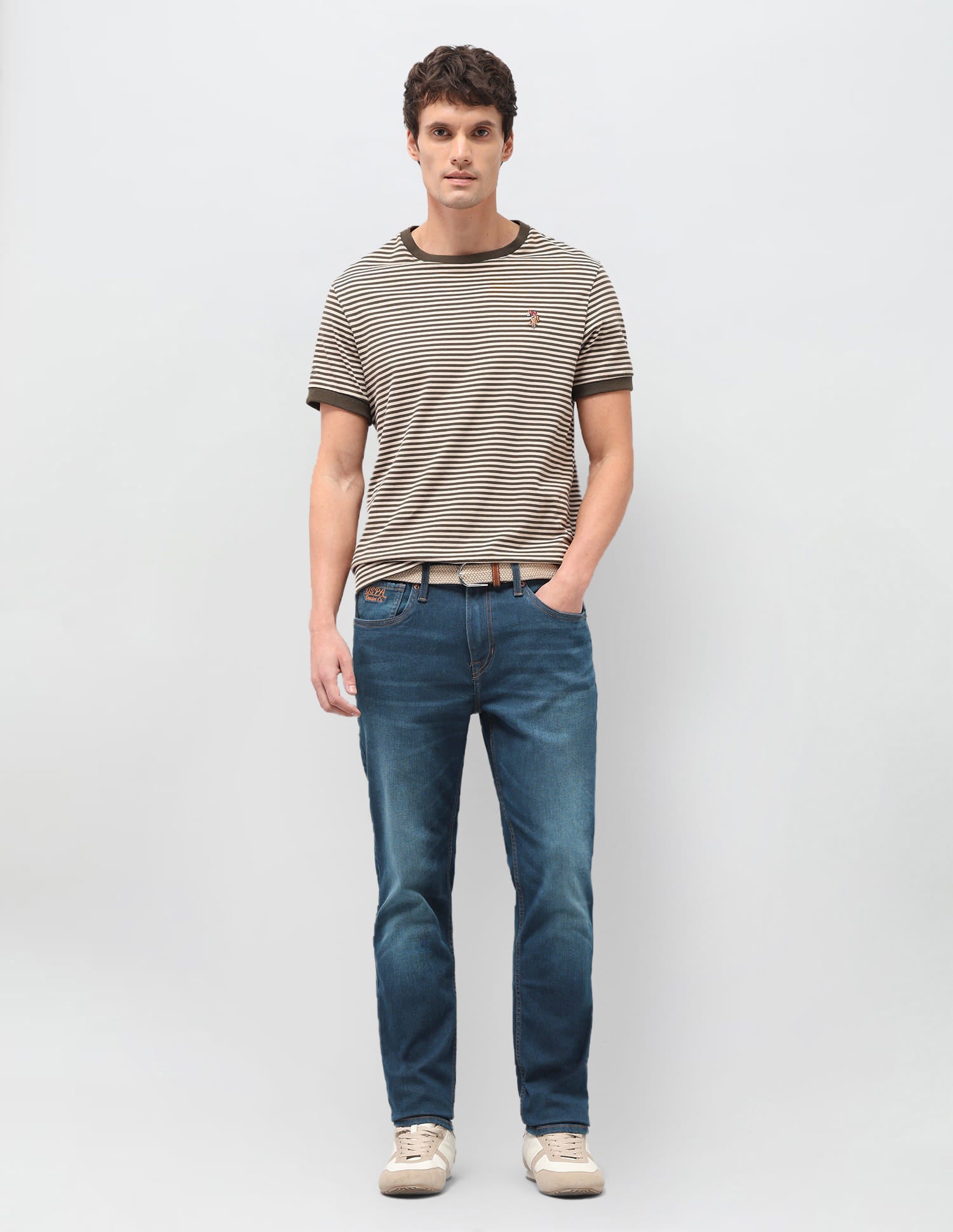Solid Slim Fit Jeans Blue - U.S. Polo Assn. India | Large
