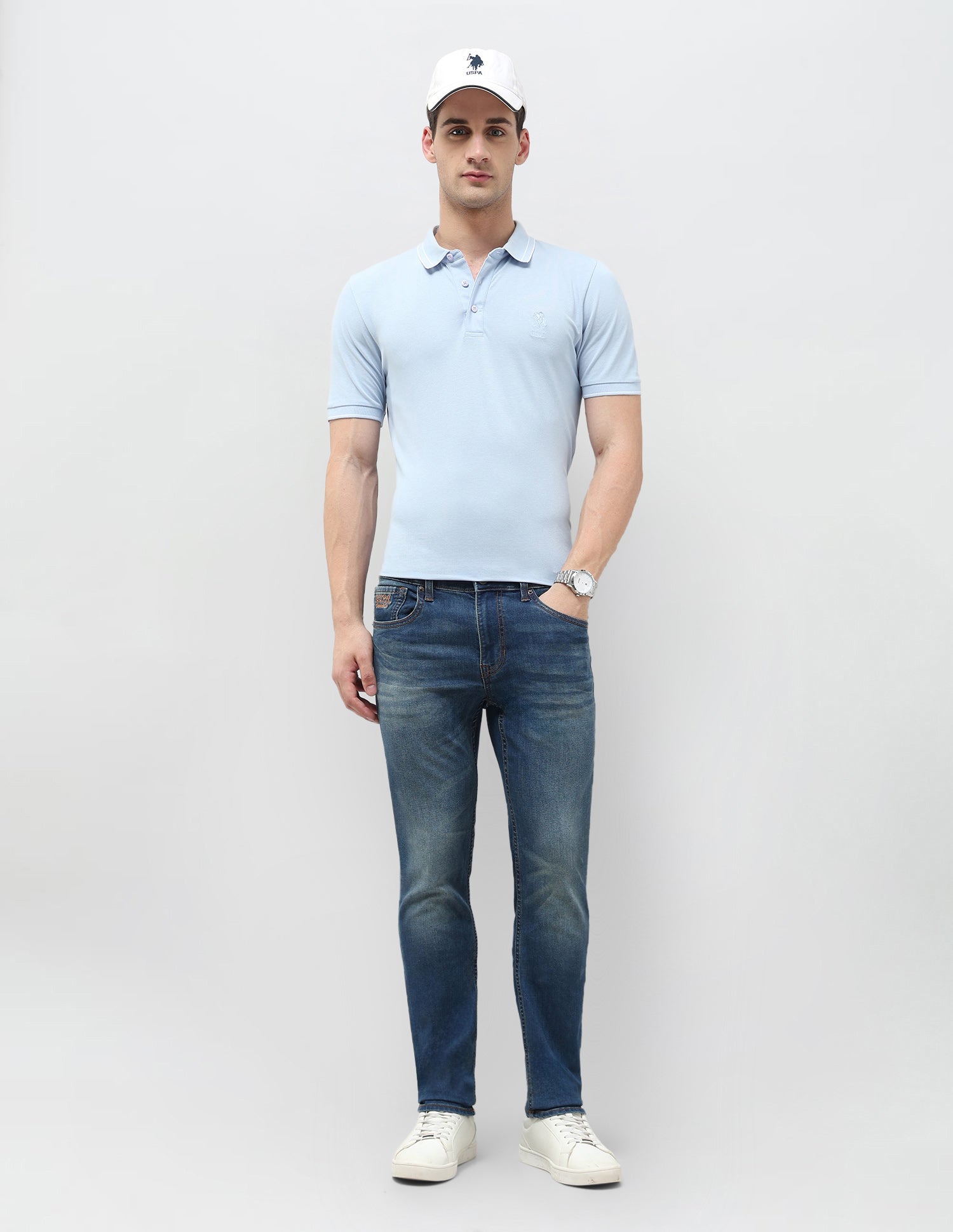 Brandon Slim Tapered Fit Blue Jeans Indigo - U.S. POLO ASSN. | Large