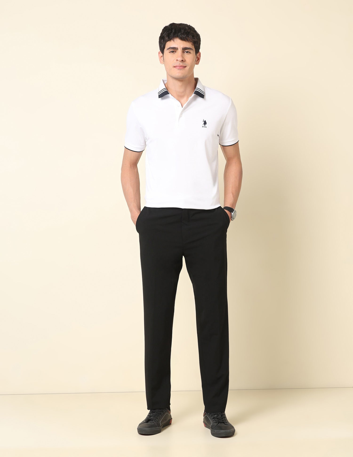 Solid Gentleman's Club Polo Shirt White - U.S. Polo Assn. India | Large