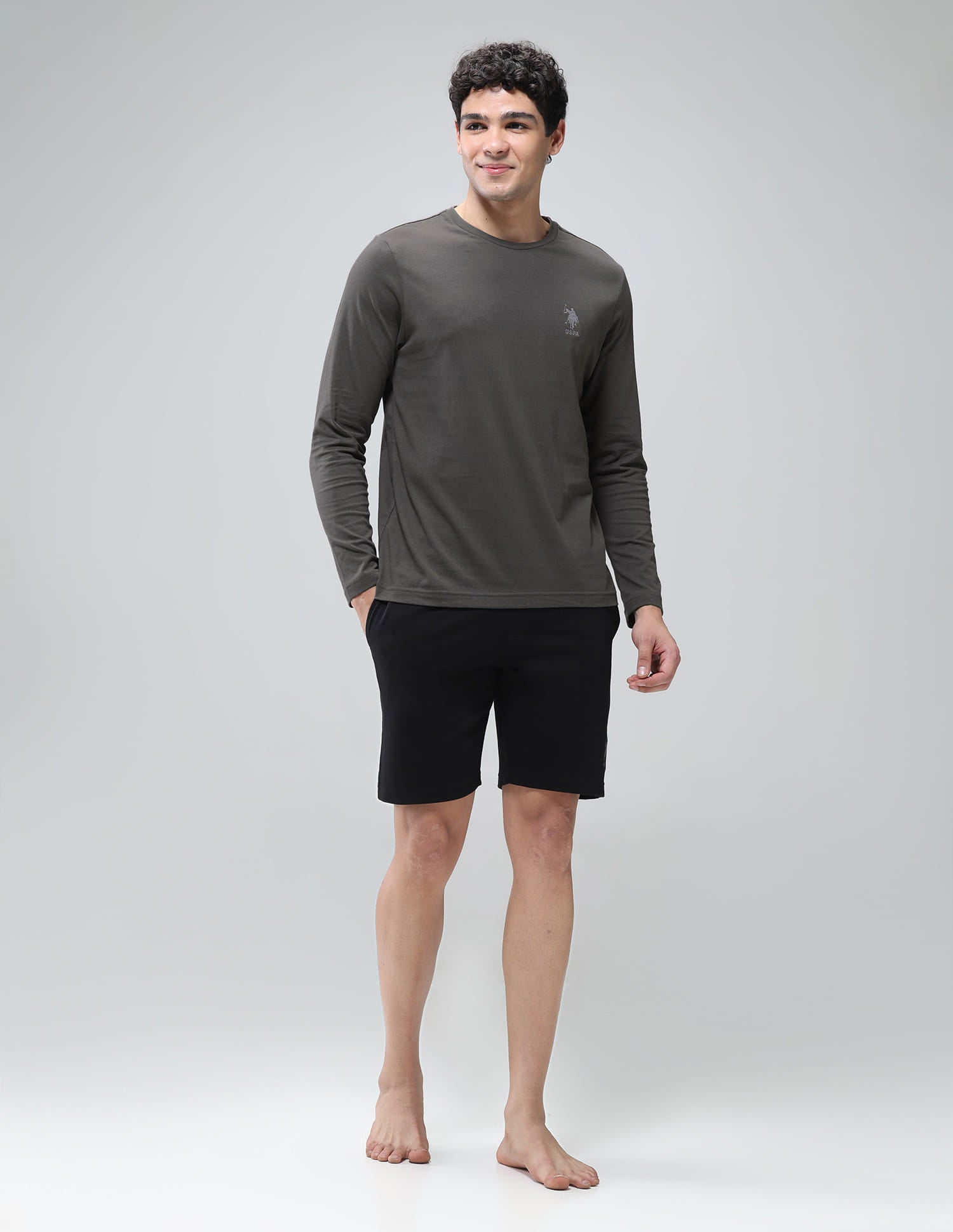 Comfort Fit Solid I693 Lounge T-Shirt - Pack Of 1 Grey - U.S. Polo Assn. India | Large