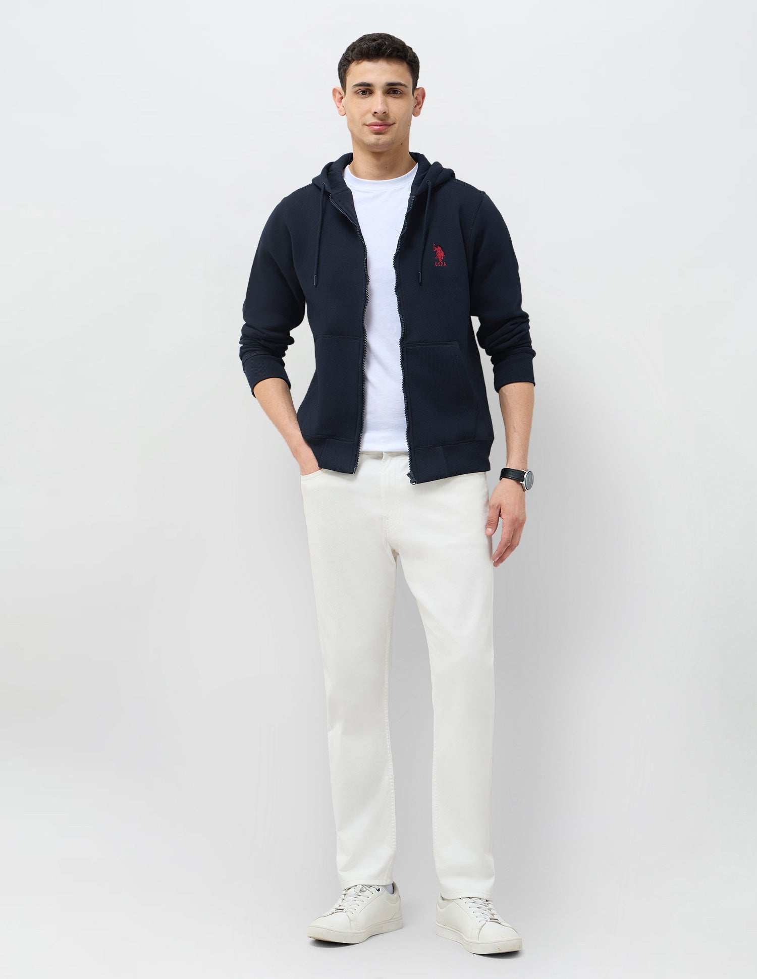 Solid Regular Fit Sweatshirt Navy - U.S. POLO ASSN. | Large