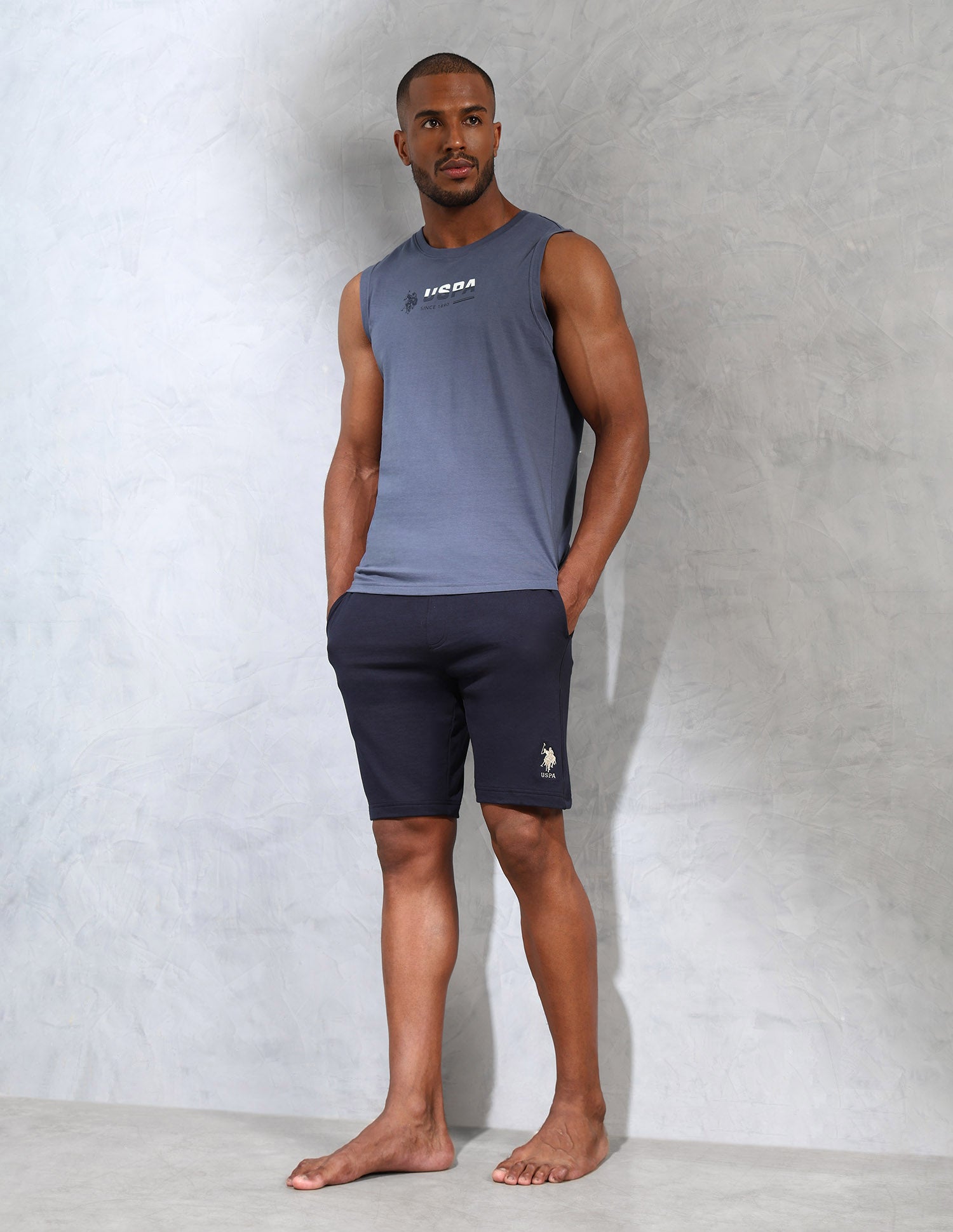 Brand Print Comfort Fit OEV06 Vest - Pack Of 1 Stormy Weather - U.S. POLO ASSN. | Large